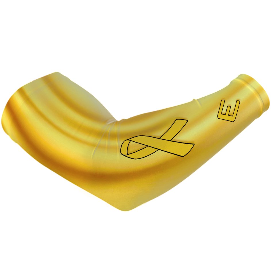 Gold Ribbon Arm Sleeves for Women & Men - Fashionable Compression Sleeves for Sports, Basketball, Running & Outdoor Activities - Breathable UV Protection Arm Covers for Workouts & Daily Wear