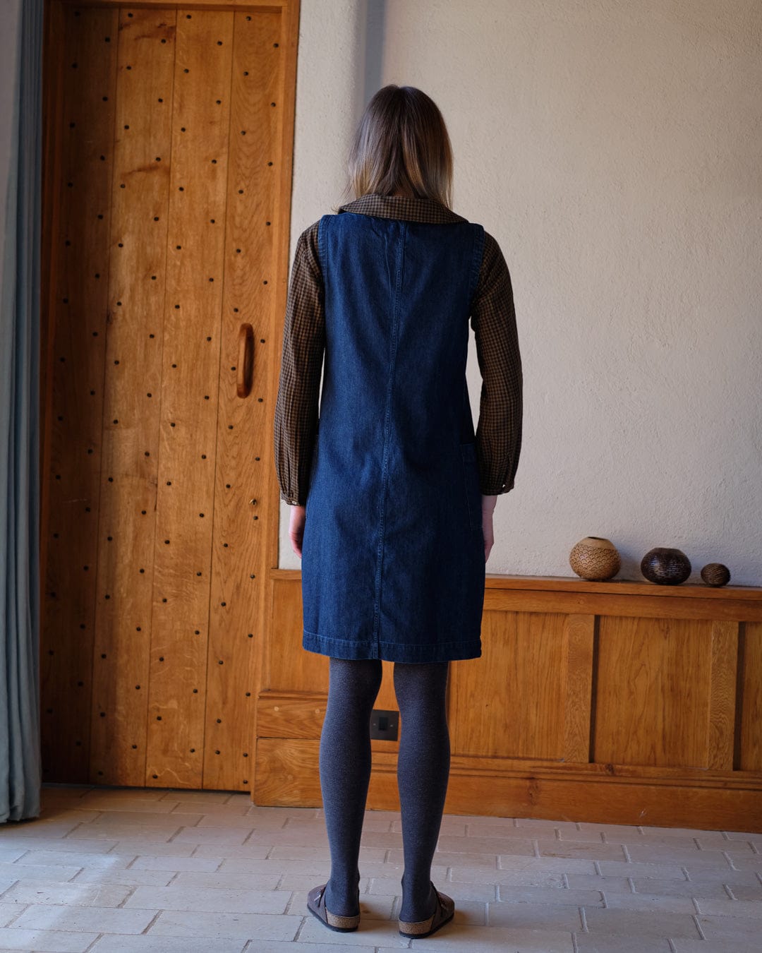 Eva Pinafore Cotton Dress for Women - Soft Blue Denim Jumper Dress | Perfect for Spring, Summer, Casual Wear & Layering