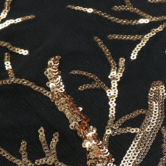 Slim Fit Lightning Tree Sequin Blazer for Women - Elegant Black Sparkle Jacket for Party, Wedding & Evening Events