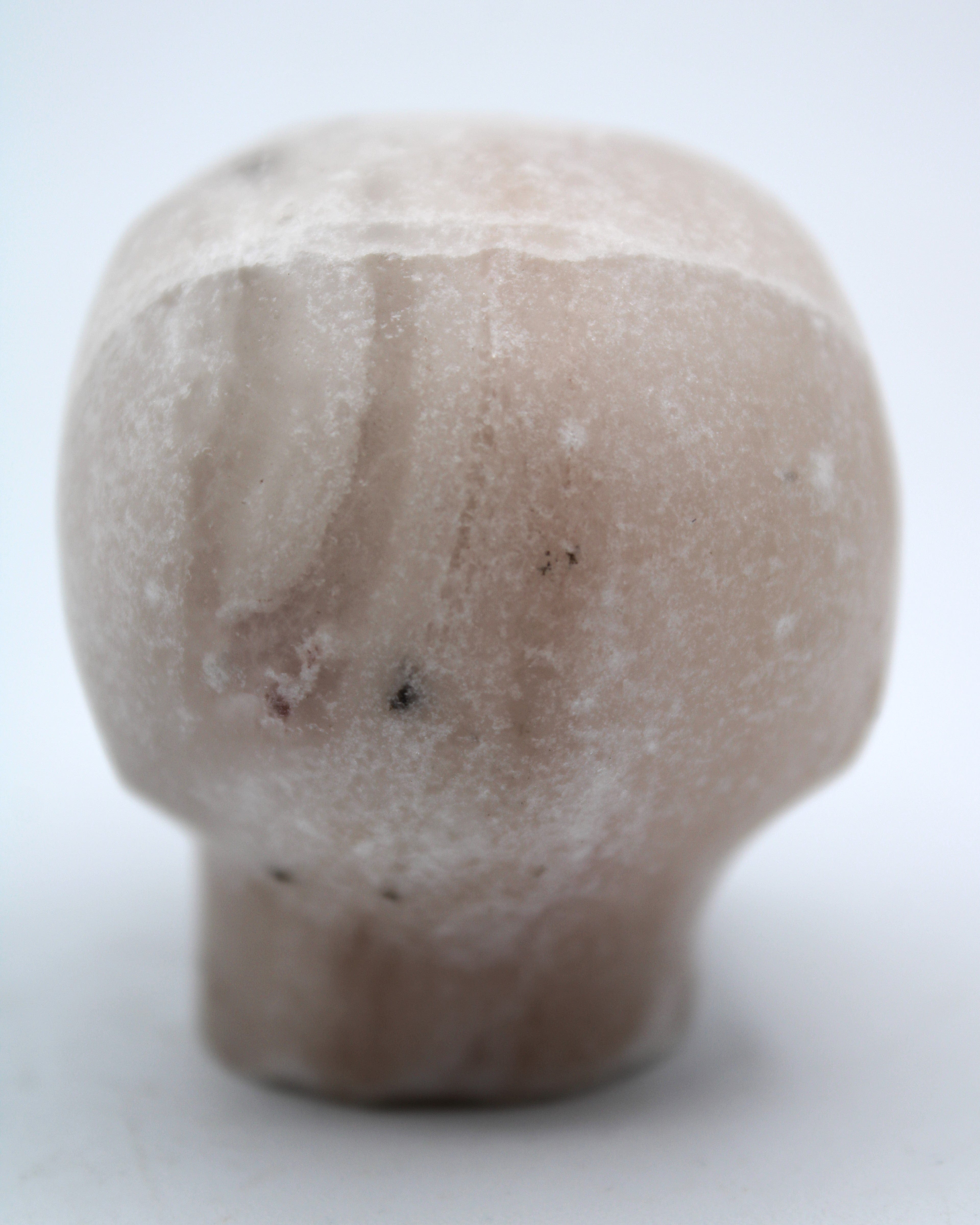 Calcite Alien Head Carving - Unique Handmade Stone Sculpture for Home Decor, Office Display & Gift Giving
