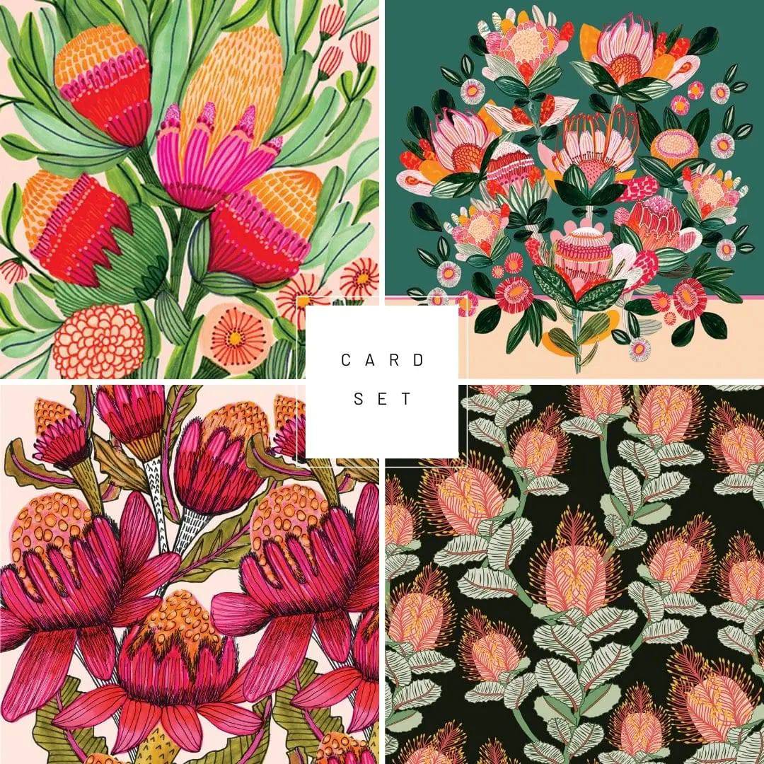 Australian Flora Greeting Card Set - Beautiful Botanical Designs for Birthdays, Anniversaries & Special Occasions