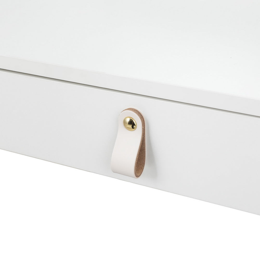 Floating Dressing Table with LED Lights - Modern White Daphne Vanity Desk for Makeup & Skincare | Perfect for Bedroom, Bathroom, and Dorm Room Organization