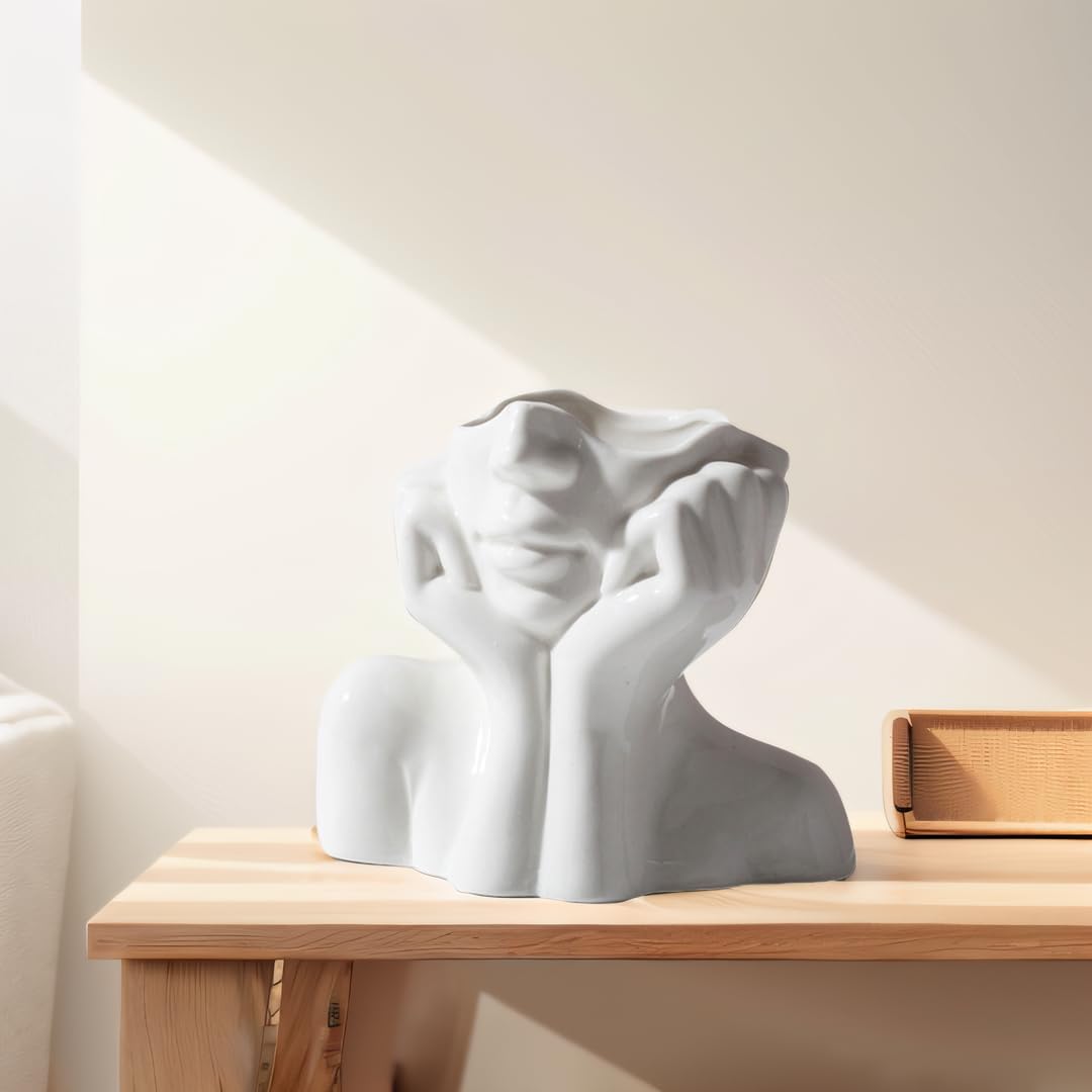Ceramic Face Vase - 5.5