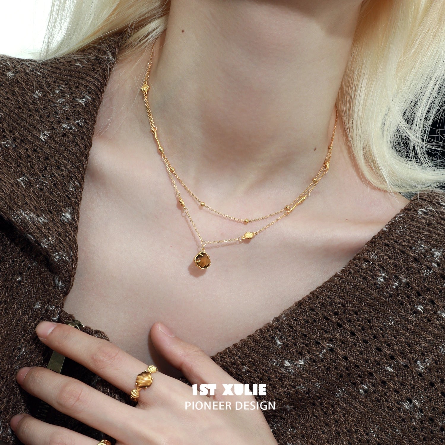 18K Gold Plated S925 Sterling Silver Tiger's Eye Vintage Choker Necklace - Desert Sunset Design for Women's Boho Jewelry Collection | Perfect for Parties, Weddings & Everyday Wear