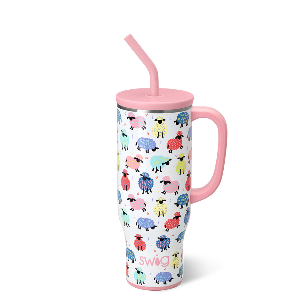 Counting Sheep Mega Mug 30oz - Large Insulated Coffee Cup with Lid - Perfect for Home, Office & Camping