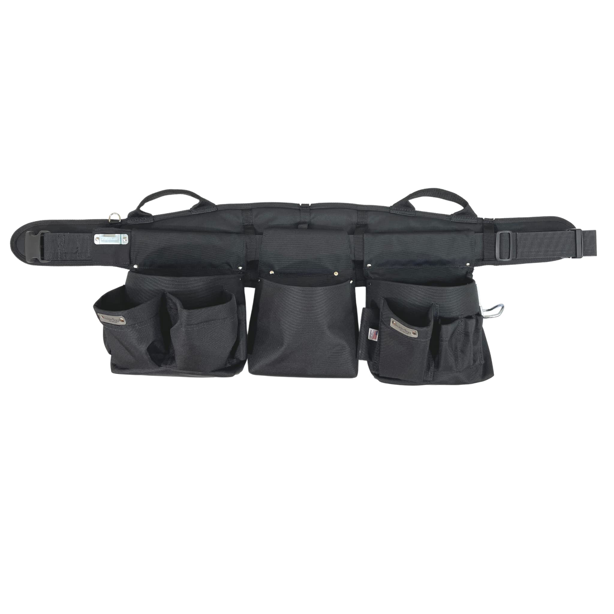 BOULDER BAG Ultimate Carpenter MAX Triple Combo Tool Belt with Comfort Back Support & Quick Release Buckle - Heavy Duty Construction Tool Bag for Professionals (Black, Small 24-27 Inches) | Made in USA | Perfect for Carpentry, Roofing & Construction Work