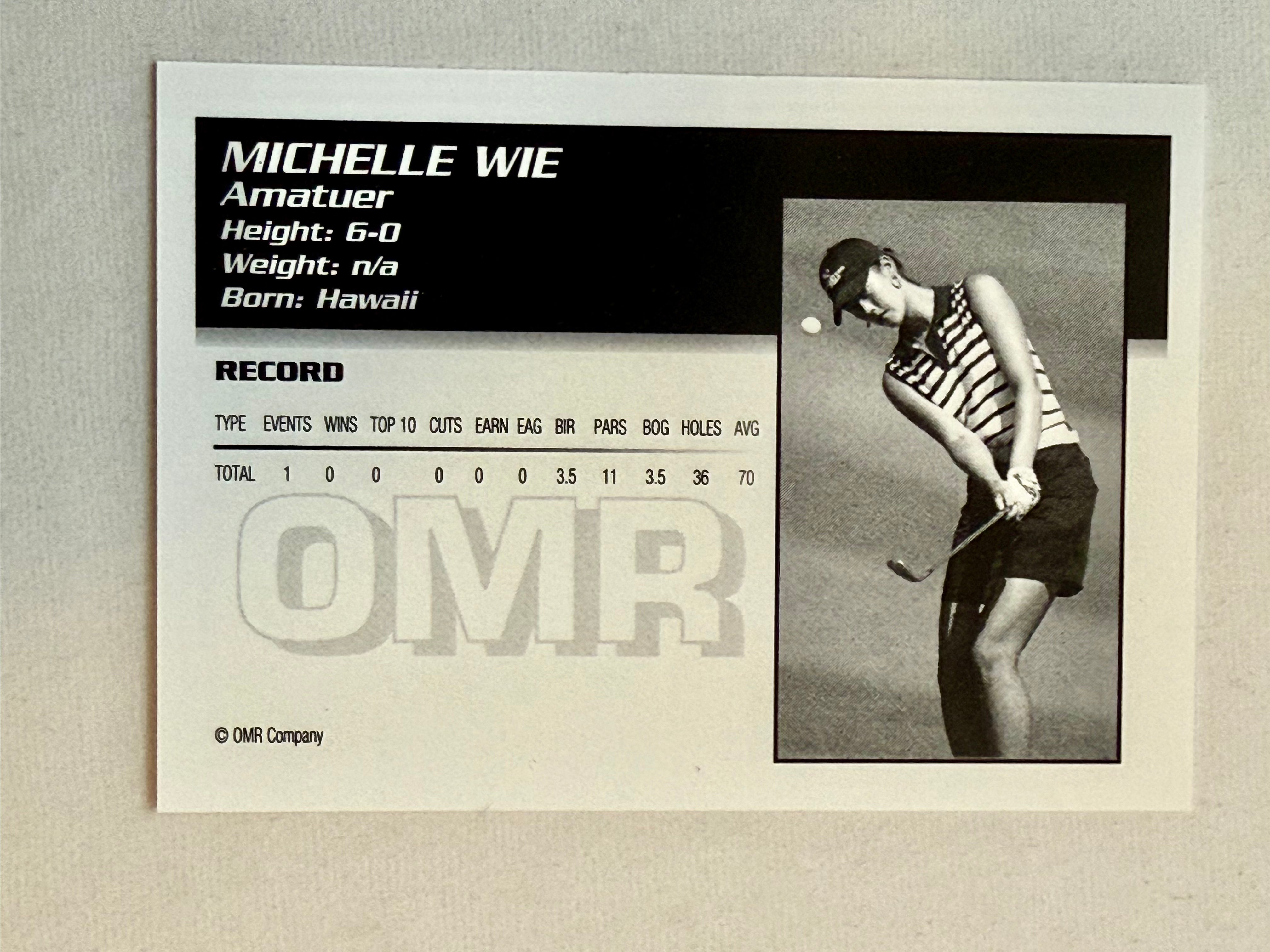 Michelle Wie Rookie Golf Card - High Grade Condition - Perfect for Collectors, Sports Memorabilia & Golf Enthusiasts