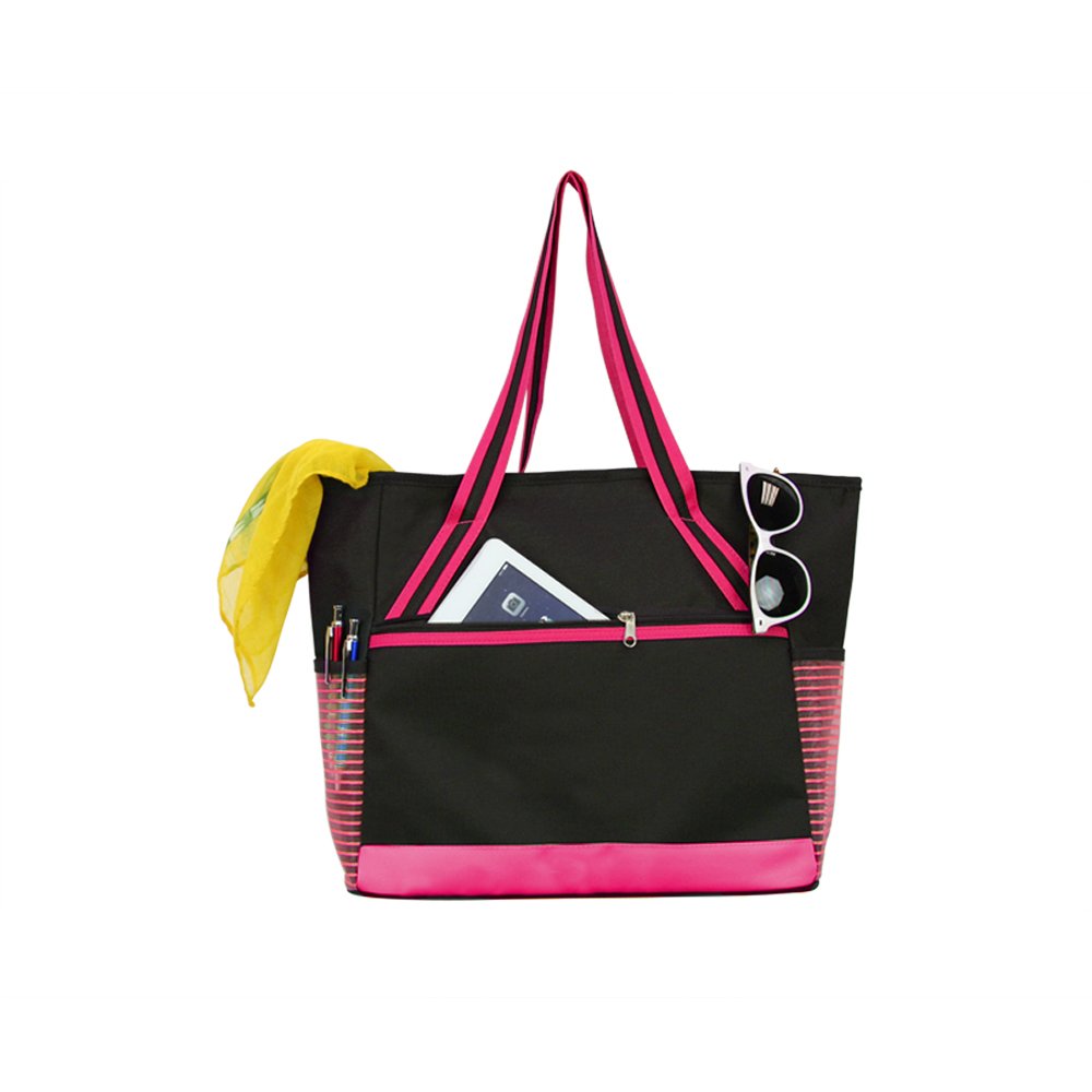 **Pink Mesh Tablet Beach Tote Bag - Lightweight & Water-Resistant for Summer Travel, Pool, and Picnic**