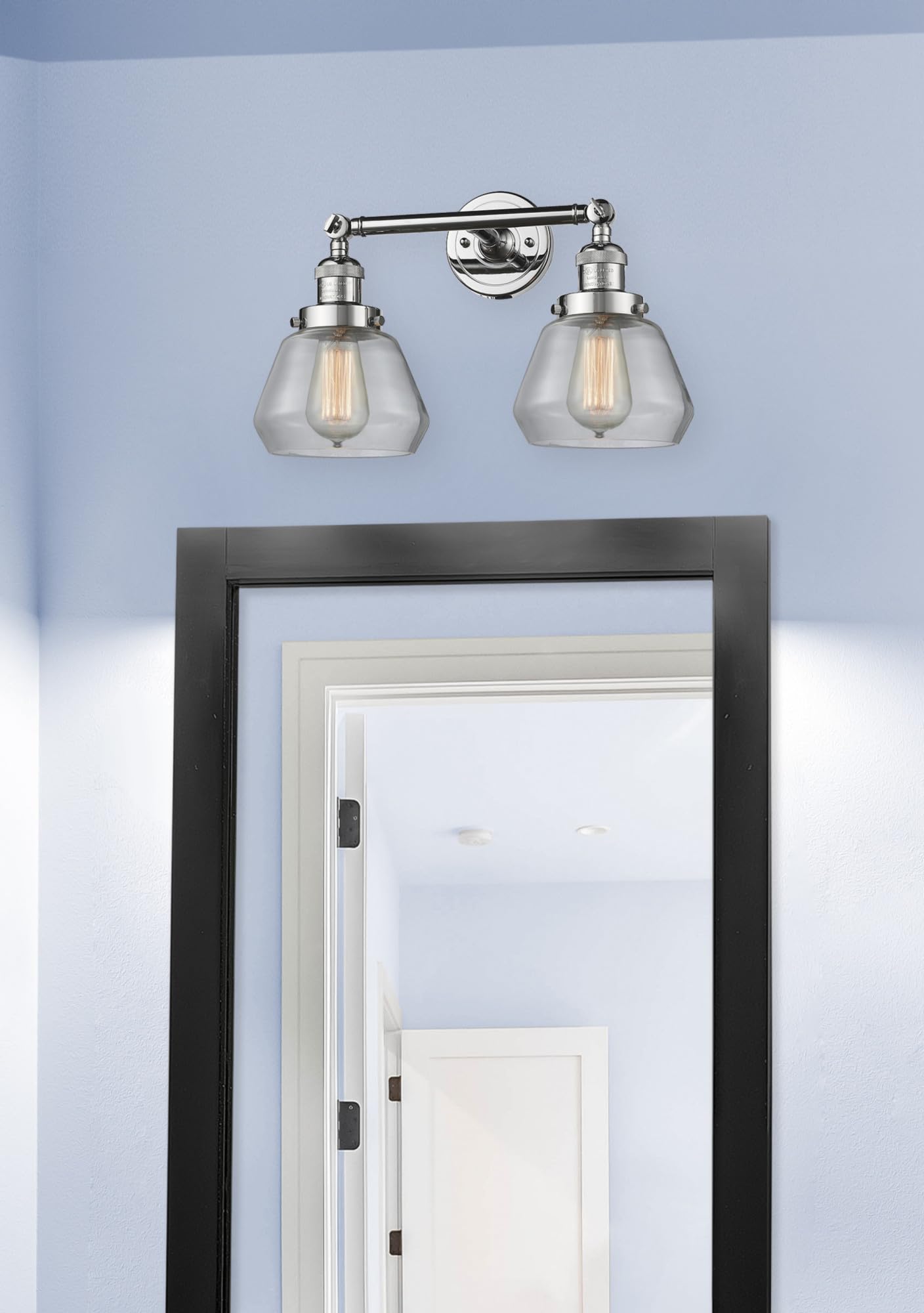 Innovations 208L-SN-G171 2 Light Vertical Bathroom Vanity Light Fixture - Brushed Satin Nickel Finish - Perfect for Bathroom Mirror Lighting and Modern Home Decor