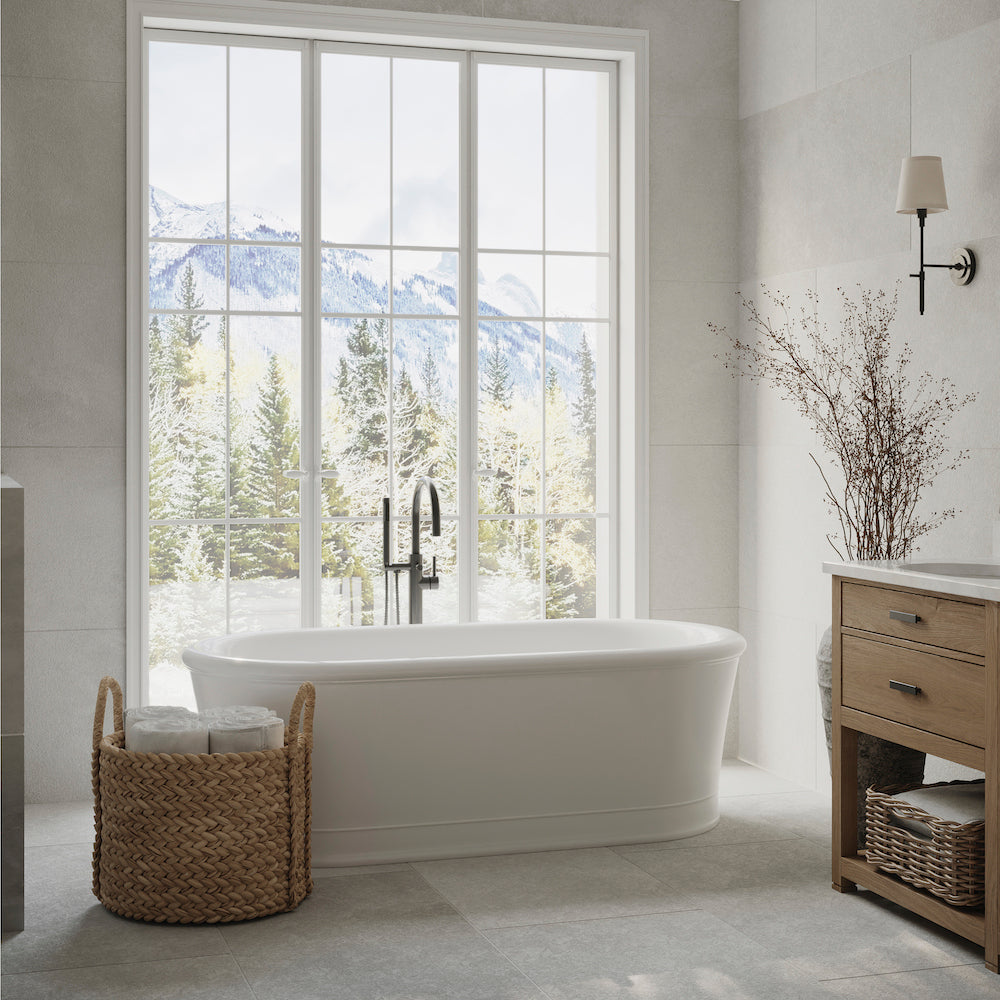ZLINE Emerald Bay Matte Black Bath Tub Filler with Hand Shower - Modern Freestanding Tub Faucet for Luxury Bathrooms (EMBY BTF MB) | Perfect for Spa-Like Bath Experiences & Master Bathroom Upgrades