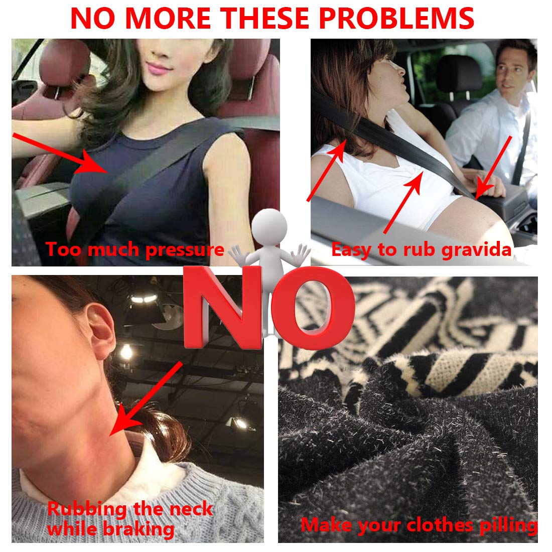 Soft Car Seat Belt Cover Pad 2-Pack - Comfortable Safety Belt Shoulder Protector for Adults & Kids - Universal Fit for Vehicles, Backpacks, Laptop Bags (Blue) - Perfect for Long Drives, Commuting & Travel