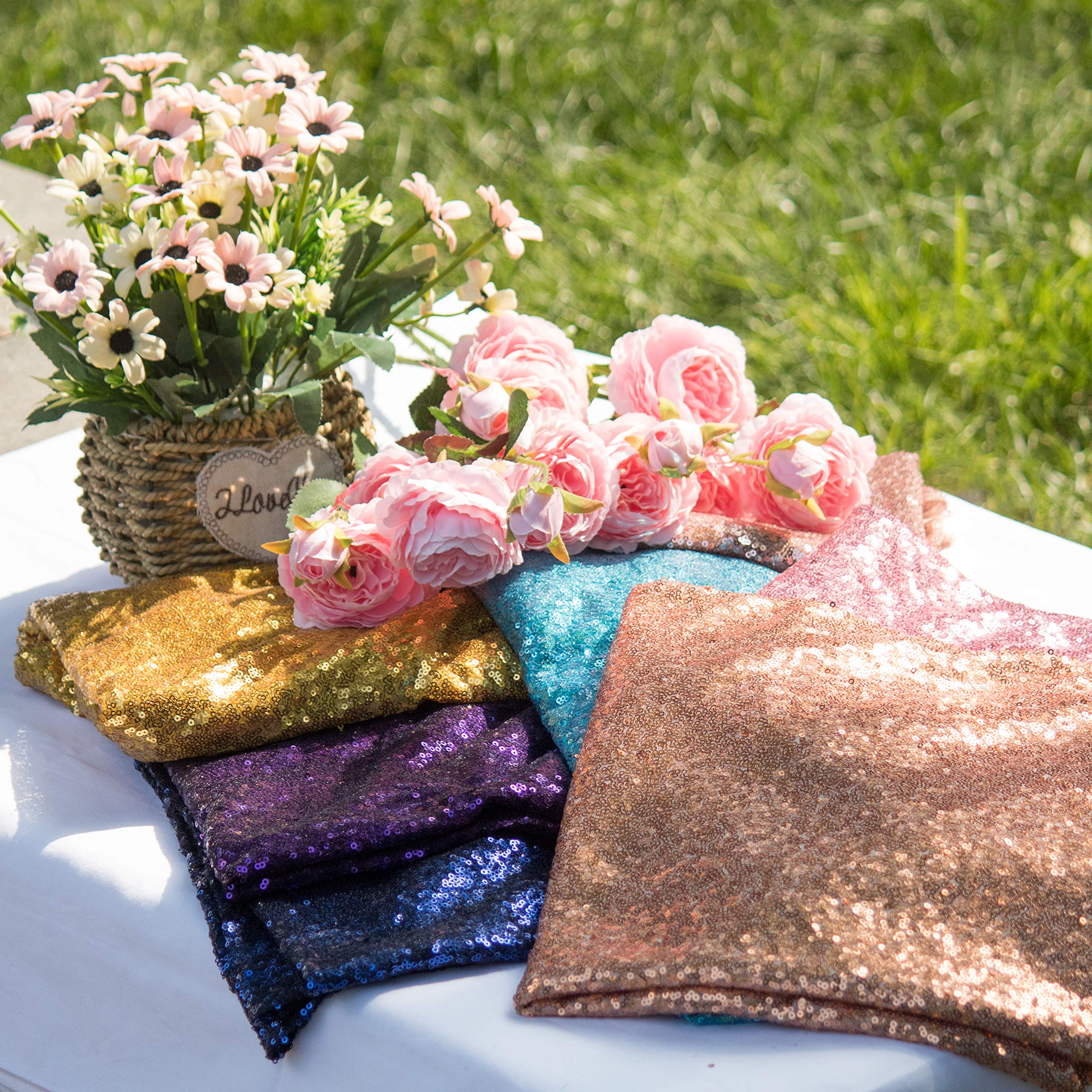 Sparkling Silver Sequin Backdrop Curtain 10ft x 10ft - Glitter Photo Booth Background for Weddings, Bridal Showers & Parties - Perfect for Photography, Events & Celebrations