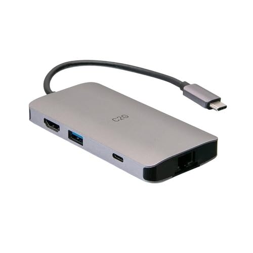 C2G USB C Hub with HDMI, 3 USB Ports, Ethernet, SD Card Reader & 100W PD Charging - Compatible with MacBook, iPad Pro, Windows Laptops - Ideal for Home Office, Remote Work & Multi-Monitor Setup (Renewed)