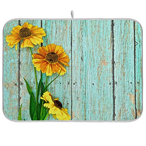 Sunflowers on wooden board 17
