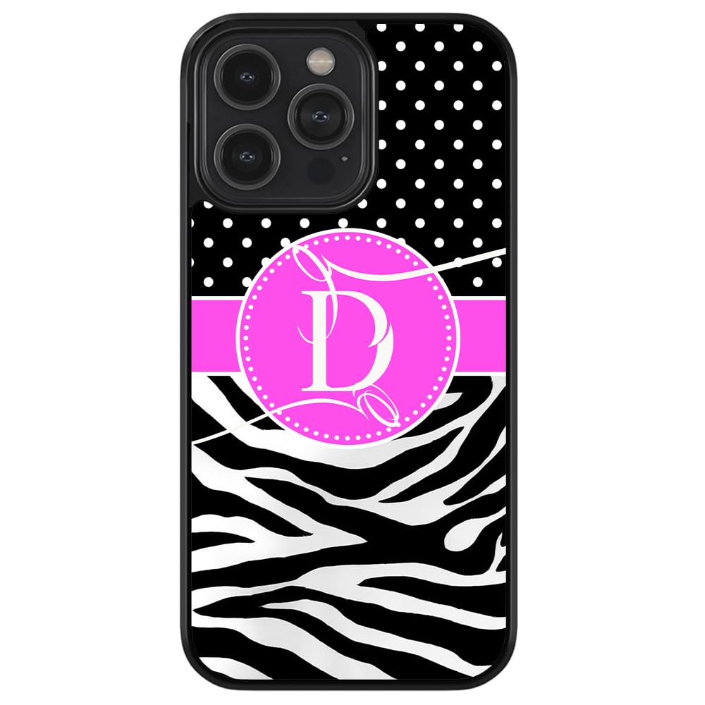 Custom Zebra Print Polka Dot Black Rubber Phone Case for Apple iPhone 16/15/14/13/12 Pro Max & Plus | Shockproof Protective Cover for iPhone 11/X/8/7 Plus | Trendy Fashion Accessory for Daily Use, Work & Travel