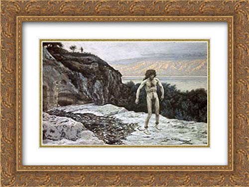 Tissot James 18x15 Gold Ornate Framed Double Matted Museum Art Print - 'My Name is Legion' Biblical Wall Decor for Living Room, Office & Church