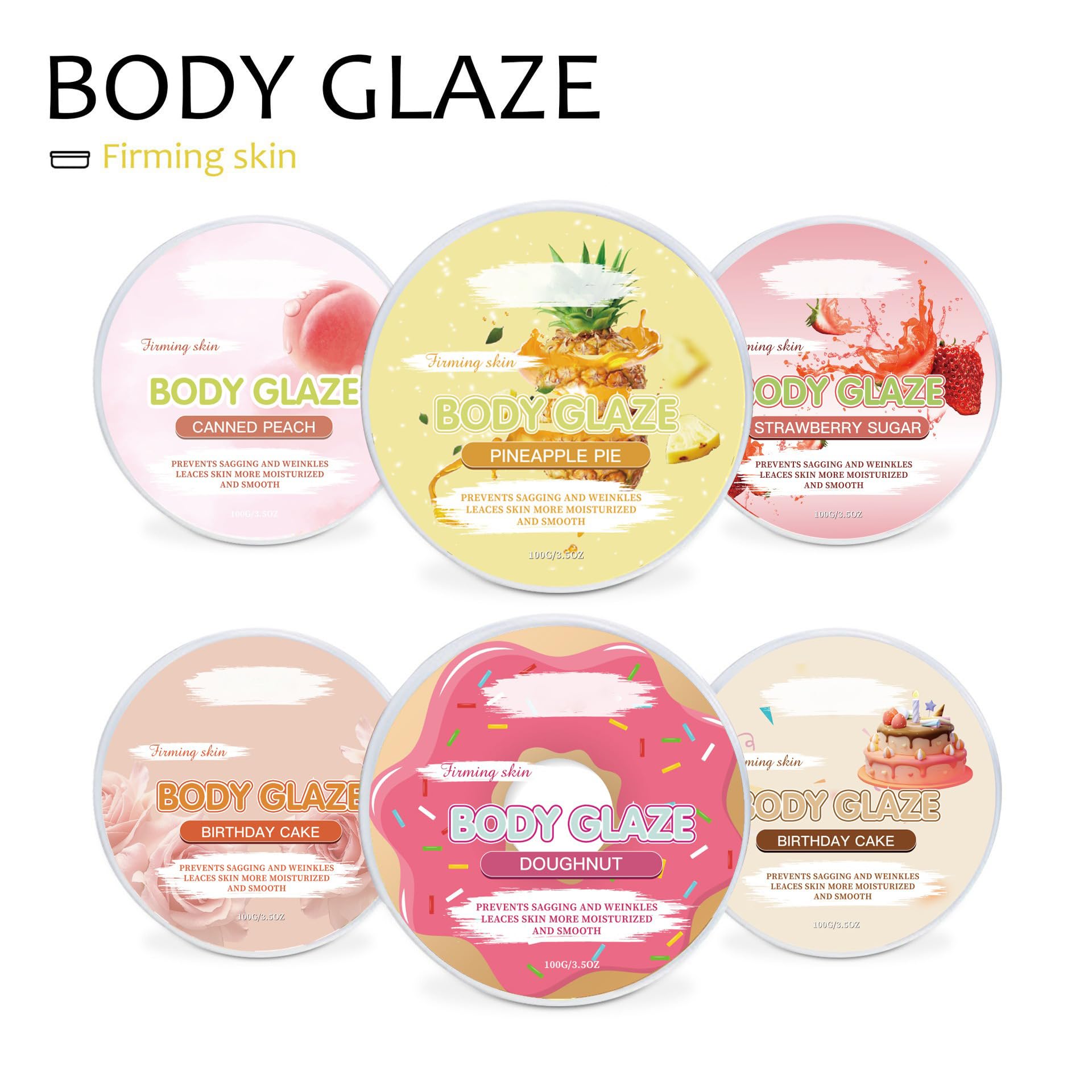 Body Glaze Donut Body Butter 3.5 oz - Deep Moisturizing Cream for Dry Skin, Nourishing Hand & Body Lotion for Women - Perfect for Daily Hydration, After-Shower Care & Gift Sets