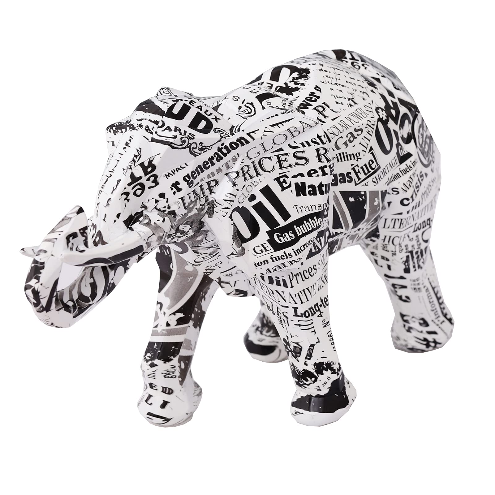 Handmade N-D Resin Elephant Statue - Elegant Home Decor Sculpture for Living Room, Bedroom & Office | Unique Memorial Gift & Stand Artwork | Perfect for Housewarming, Wedding & Anniversary Presents