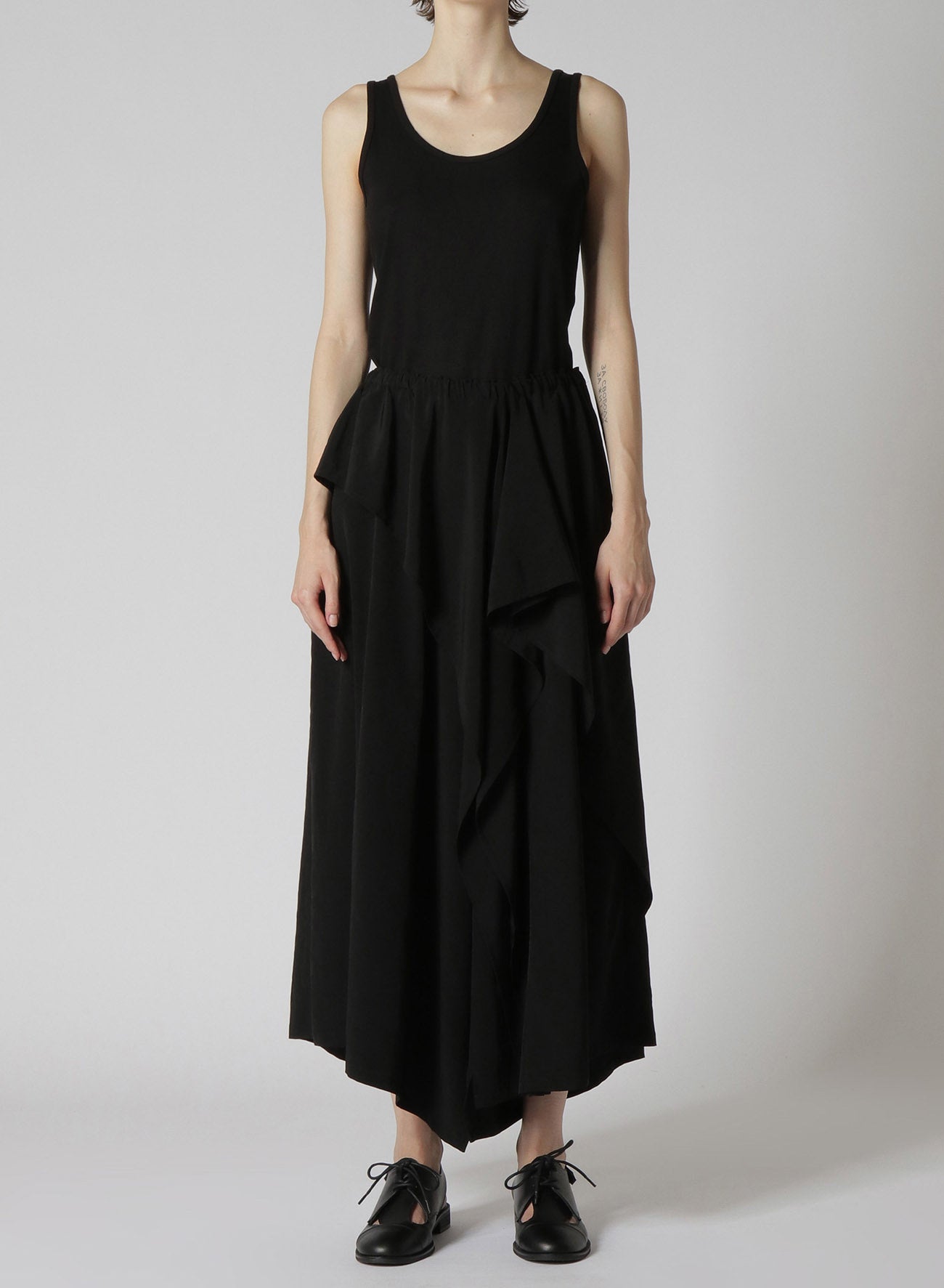 Elegant Crepe de Chine Ruffle Pants for Women - Flowy High Waist Wide Leg Trousers for Casual & Office Wear