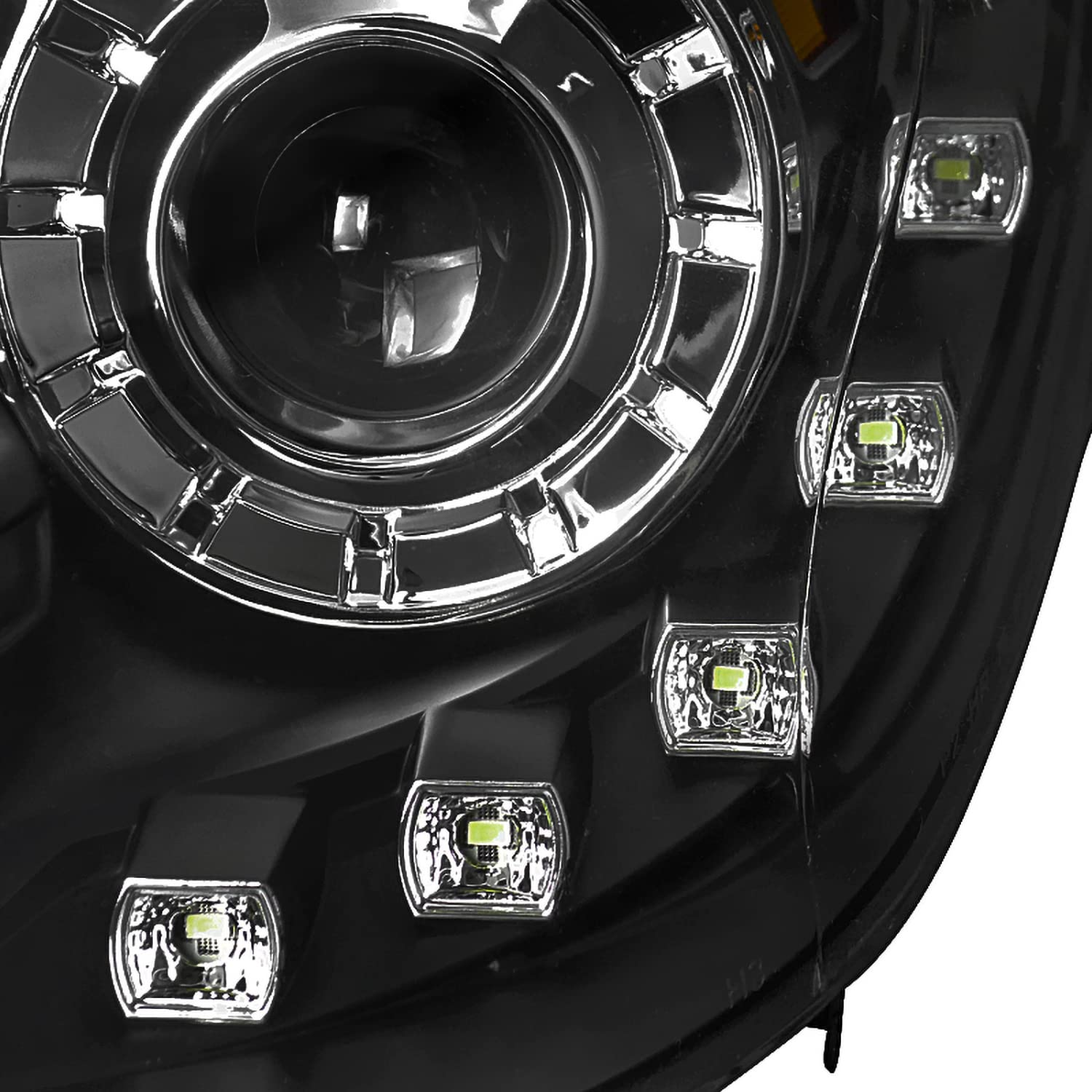 Spec-D Tuning SMD LED Black Projector Headlights - Compatible with 2011-2014 Hyundai Sonata - Left & Right Pair Headlamp Assembly - Upgrade for Night Driving & Enhanced Visibility