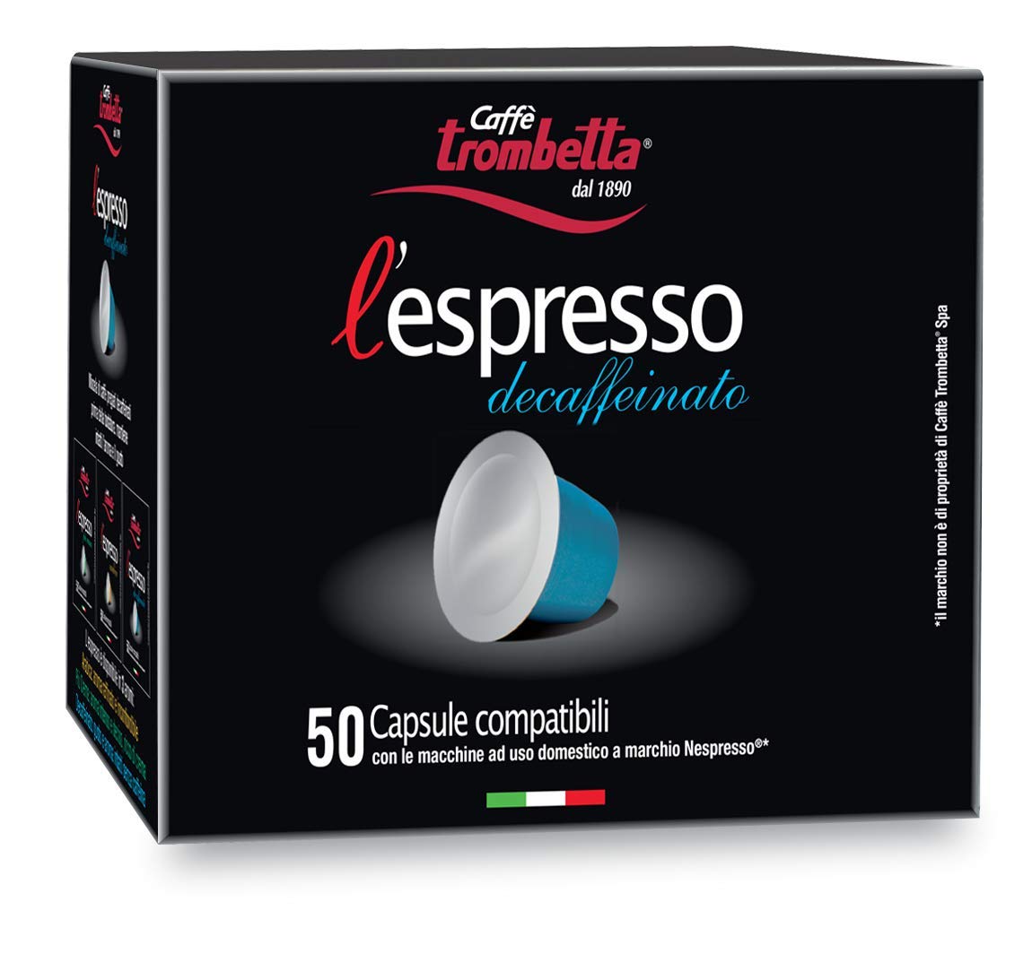 Trombetta Espresso Capsules for Nespresso Machines - Rich Italian Coffee Pods (50 Count) - Perfect for Home Brewing & Office Use
