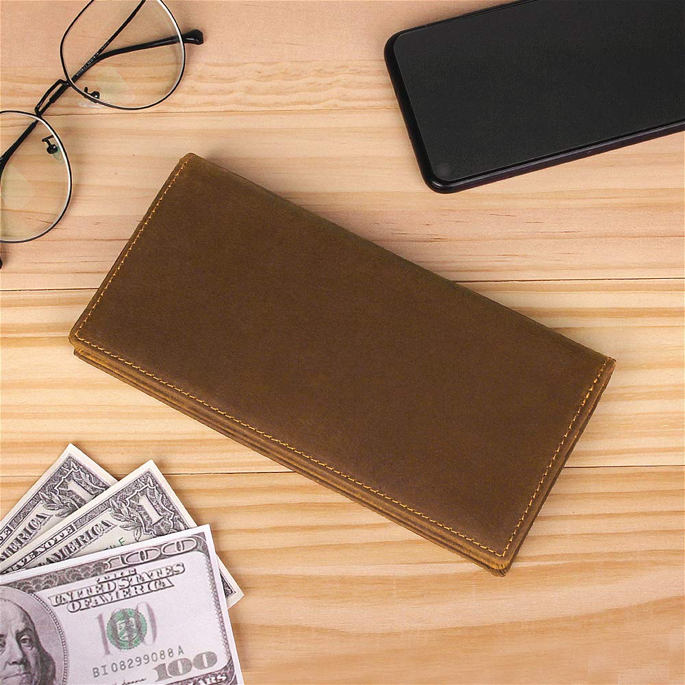 Personalized Engraved Leather Wallet for Men - Custom Gift for Husband, Dad, Son & Grandpa | Premium Long Bifold Wallet for Everyday Use & Special Occasions