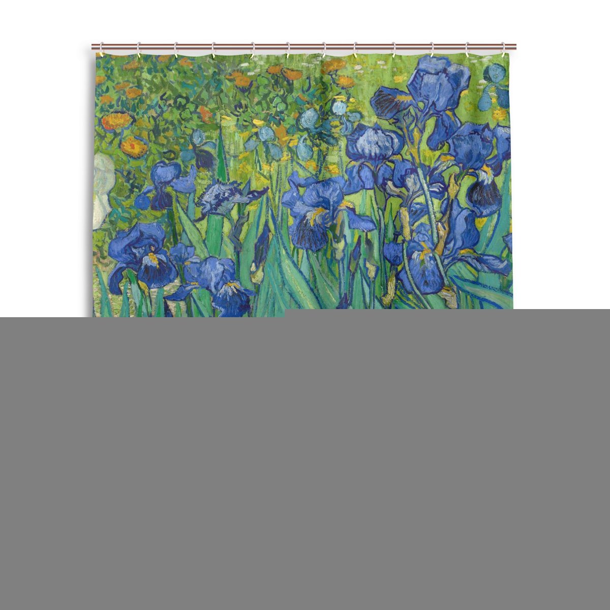 Van Gogh Irises Shower Curtain - 60x72 Inches Waterproof Bathroom Decor, 100% Polyester Fabric with Hook Holes, Vintage Floral Print for Home & Hotel Use - Perfect for Bathroom Makeover, Guest Room Upgrade or Gift Idea