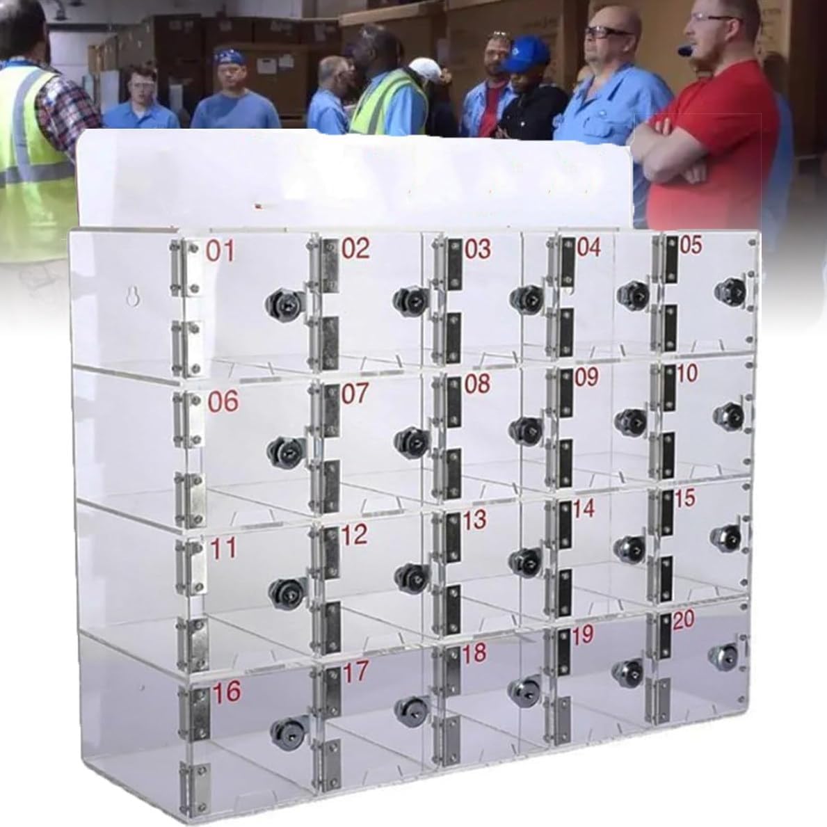 20-Slot Wall Mounted Phone Storage Cabinet - Desktop & Wall Organizer for Cell Phones, Tablets & Small Devices - Perfect for Classrooms, Offices & Home Organization (20 Grids)