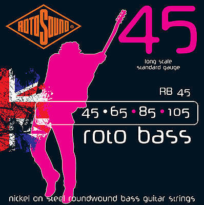 Rotosound RB45 Standard Bass Guitar Strings - Premium Nickel Wound for Deep Tone & Durability - Perfect for Rock, Jazz & Studio Recording