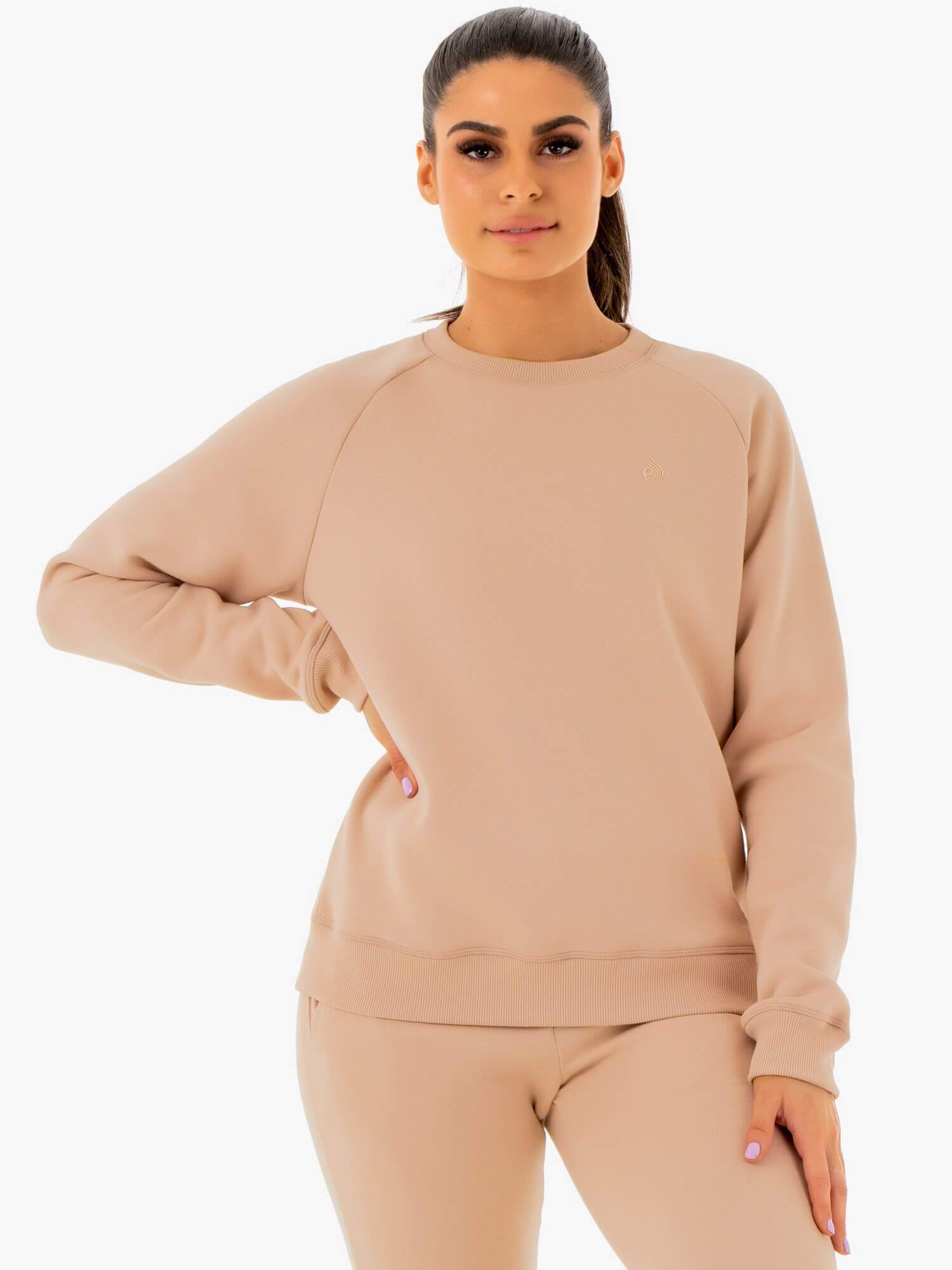 Cozy Boyfriend Sweater in Nude - Soft Oversized Knit Pullover for Women | Perfect for Casual Outings & Relaxing at Home