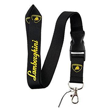 Premium Lamborghini Branded Lanyard - Black with Yellow Logo - Durable Neck Strap for Keys, Badges & ID Cards - Perfect for Car Enthusiasts, Events & Corporate Use