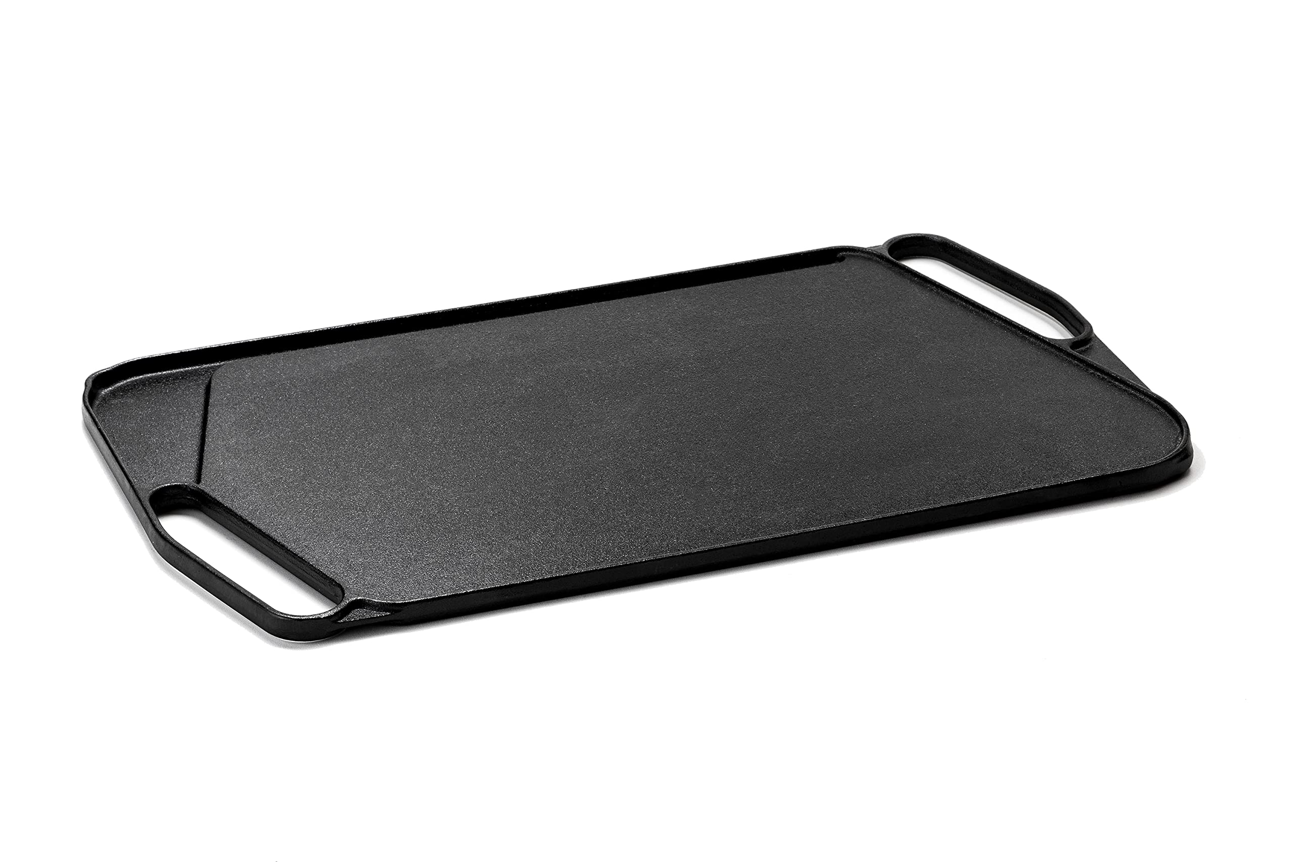 Barebones Cast Iron Grill Griddle - Reversible Flat Top Griddle Grill with Pre-Seasoned Cast Iron Plate - Perfect for Camping, Backyard BBQs, and Outdoor Cooking