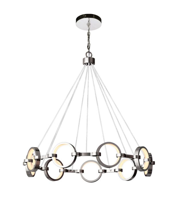 Craftmade Context 9-Light LED Chandelier - Modern Crystal Ceiling Light Fixture for Dining Room, Bedroom & Living Room - Energy Efficient Dimmable Lighting for Home Decor