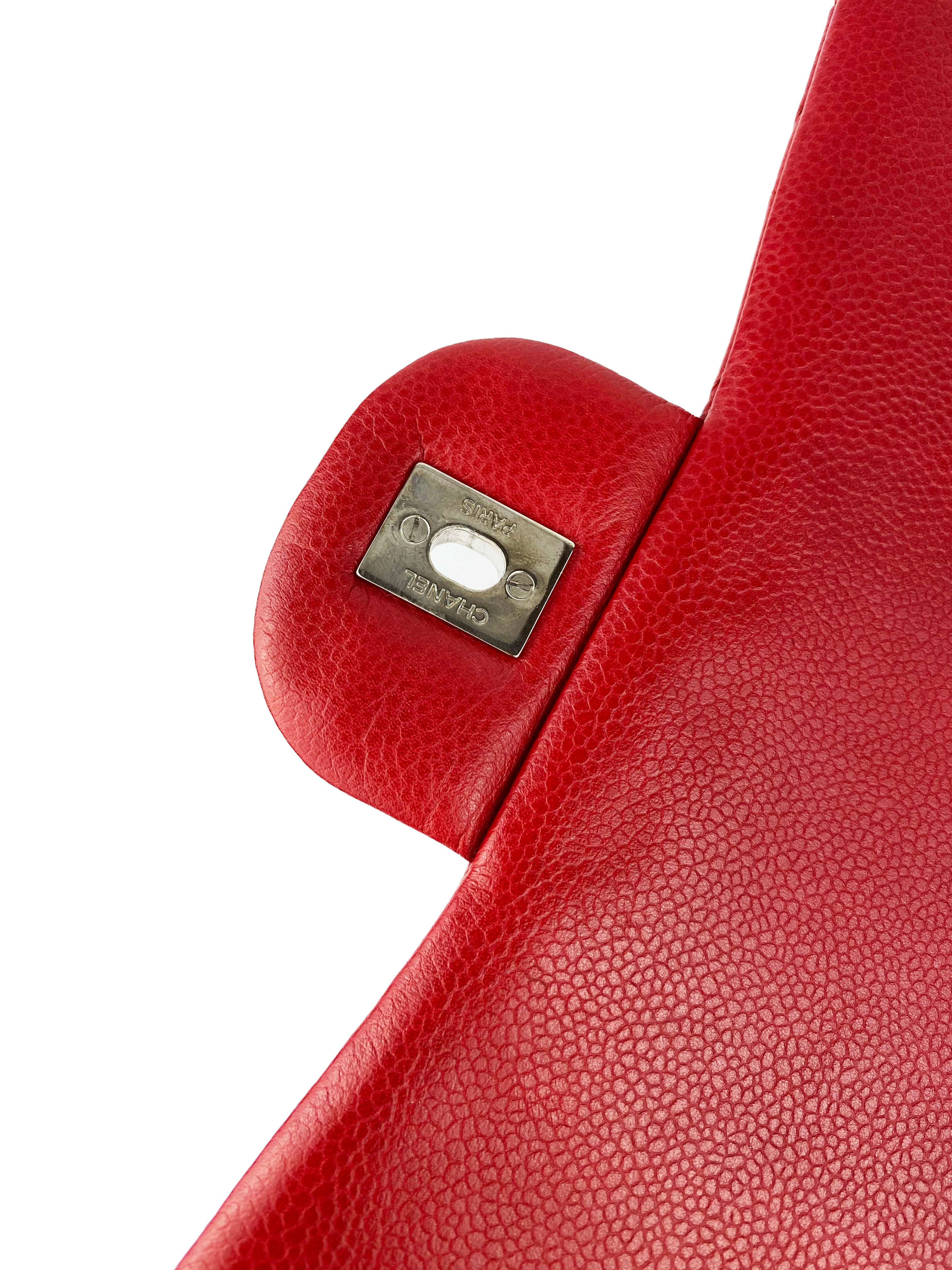 Chanel Red Maxi Classic Flap Bag - Luxury Leather Shoulder Bag for Women | Timeless Designer Handbag for Evening Parties, Weddings & Special Occasions