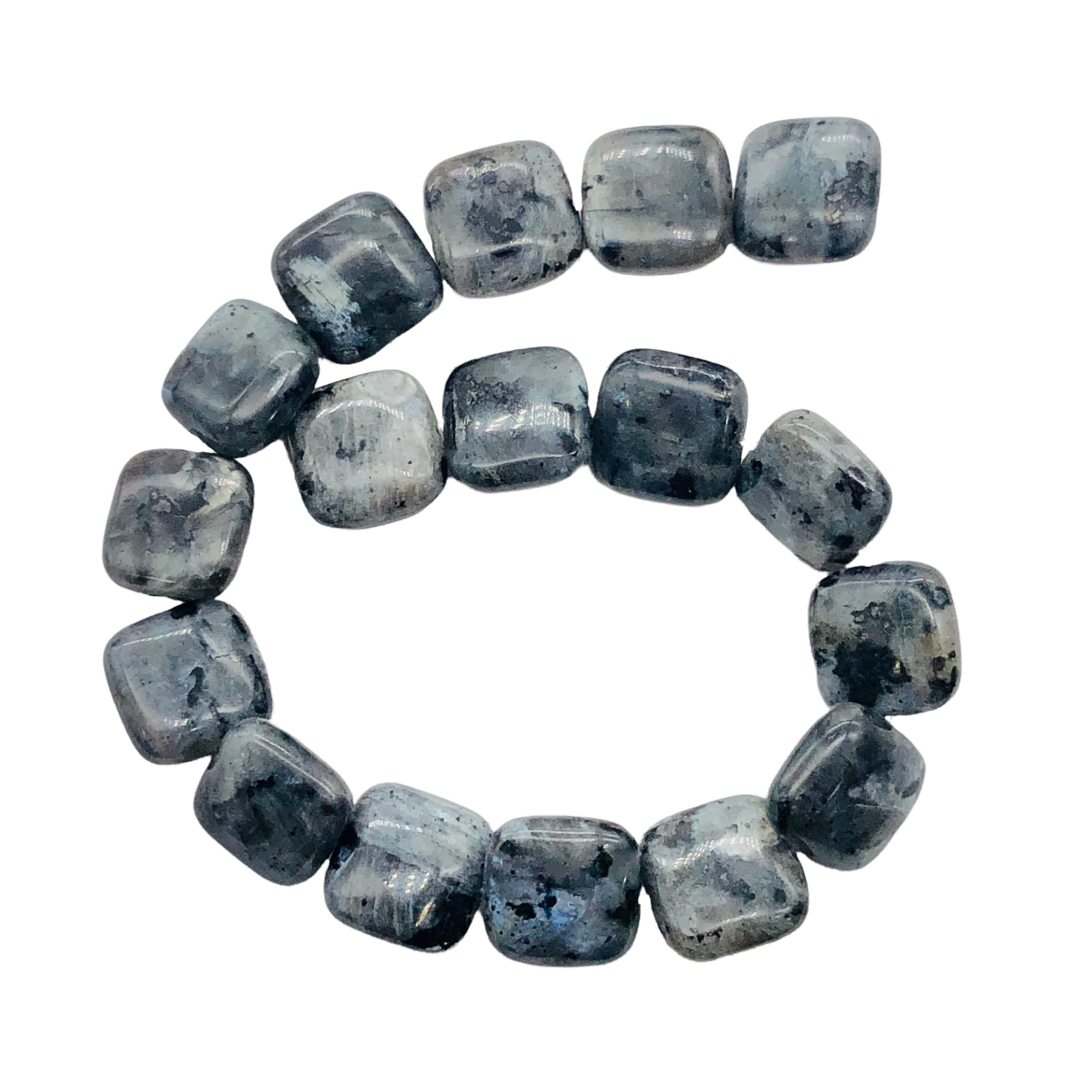 Speckled Labradorite Square Coin Beads - 16
