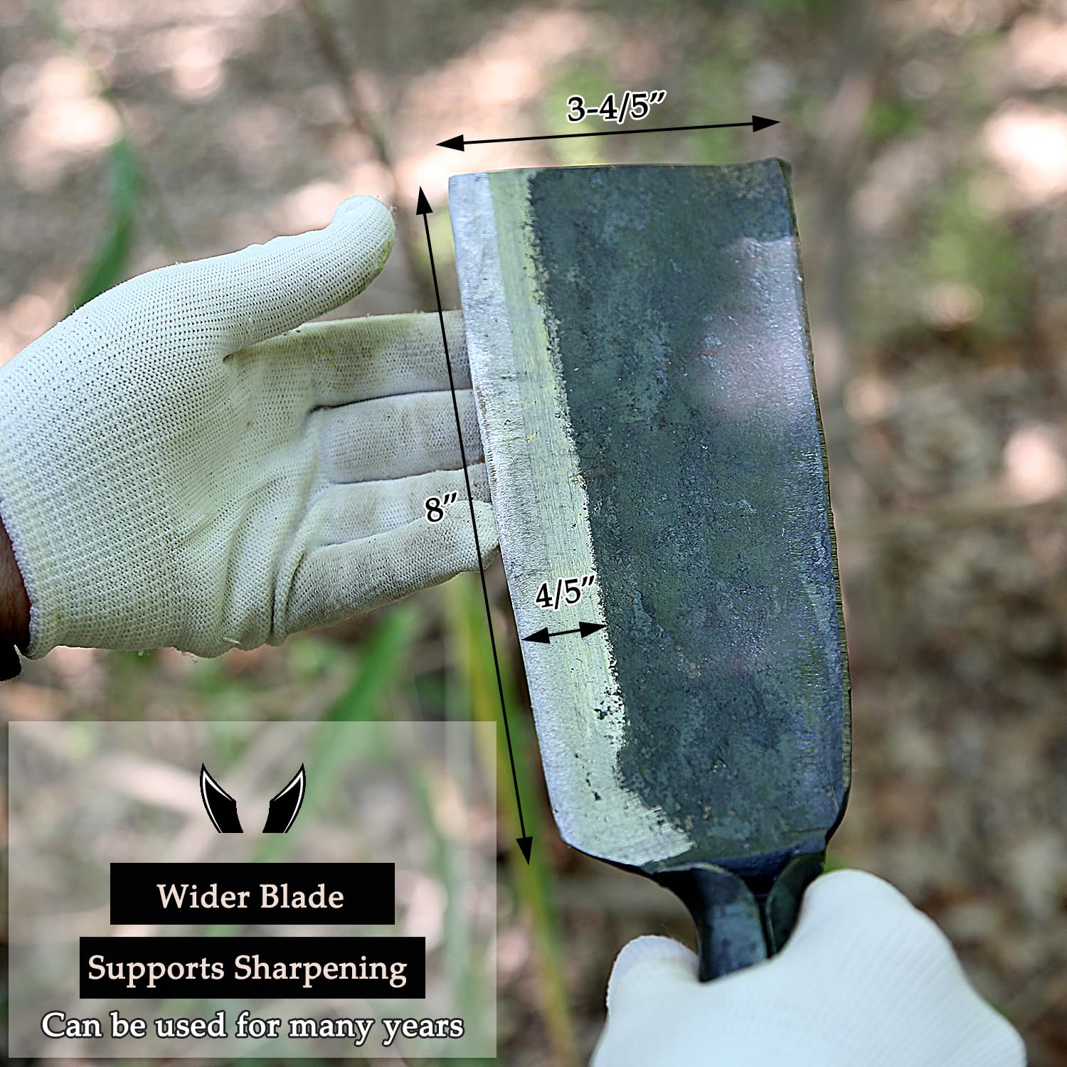Heavy Duty Machete Sickle Knife - Professional Yard Work Tool for Cutting Trees, Brush Clearing & Gardening | Outdoor Construction Blade & Camping Axe for Survival, Landscaping & Wood Chopping