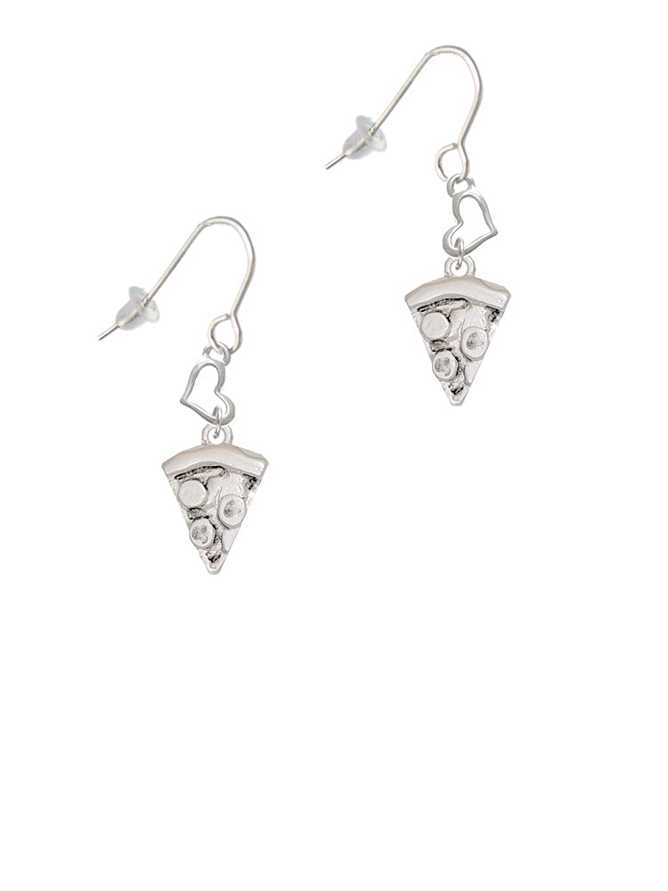 Silver Pizza Slice Heart Earrings for Women - Party & Gift