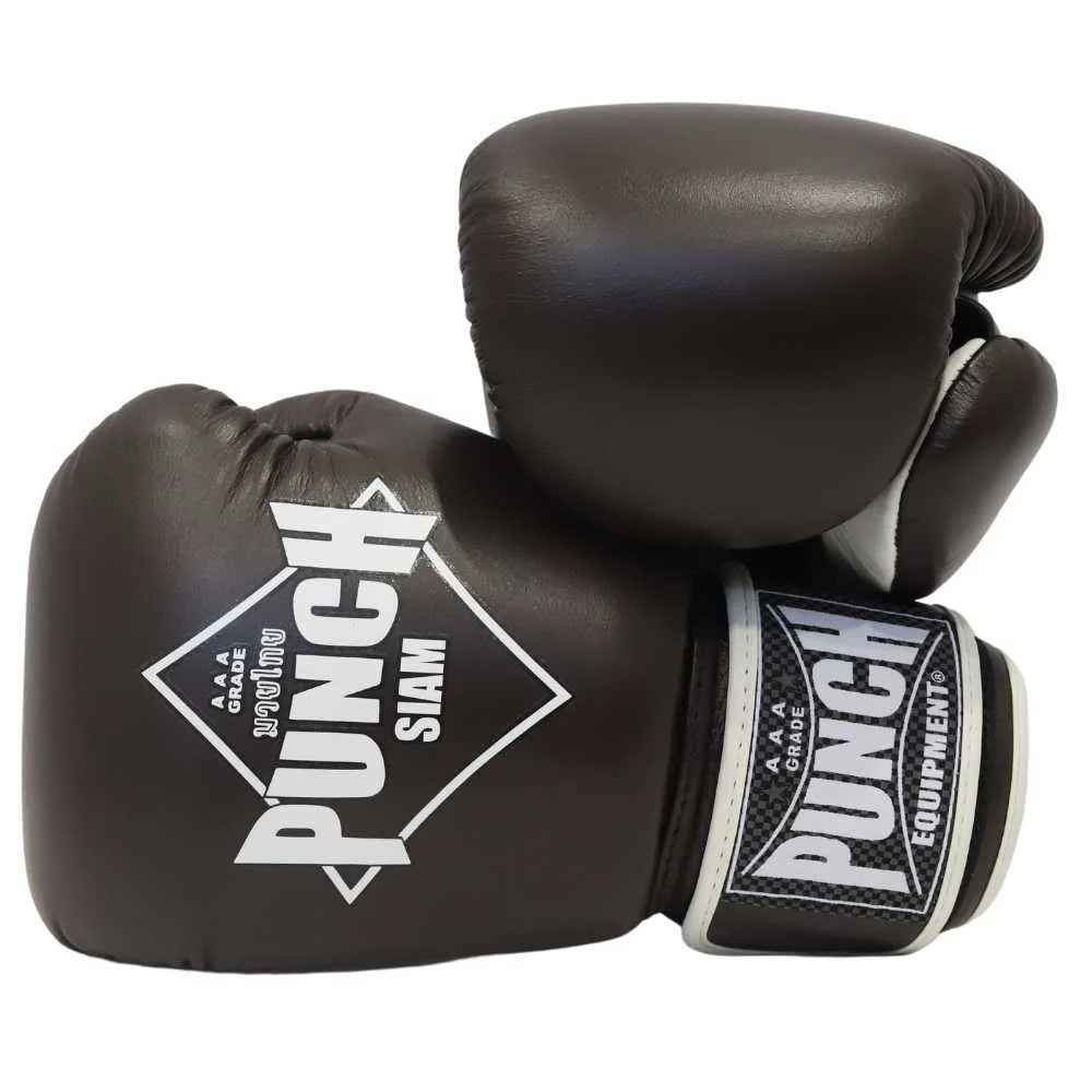 Premium Siam Leather 12oz Chocolate Boxing Gloves for Training, Sparring & Fitness - Ideal for Boxing, MMA & Kickboxing Workouts