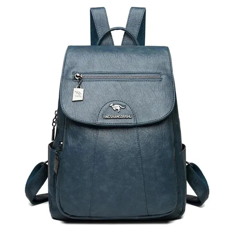 Vintage Soft Leather Women's Backpack - Stylish & Durable Purse for College, Travel & Everyday Use