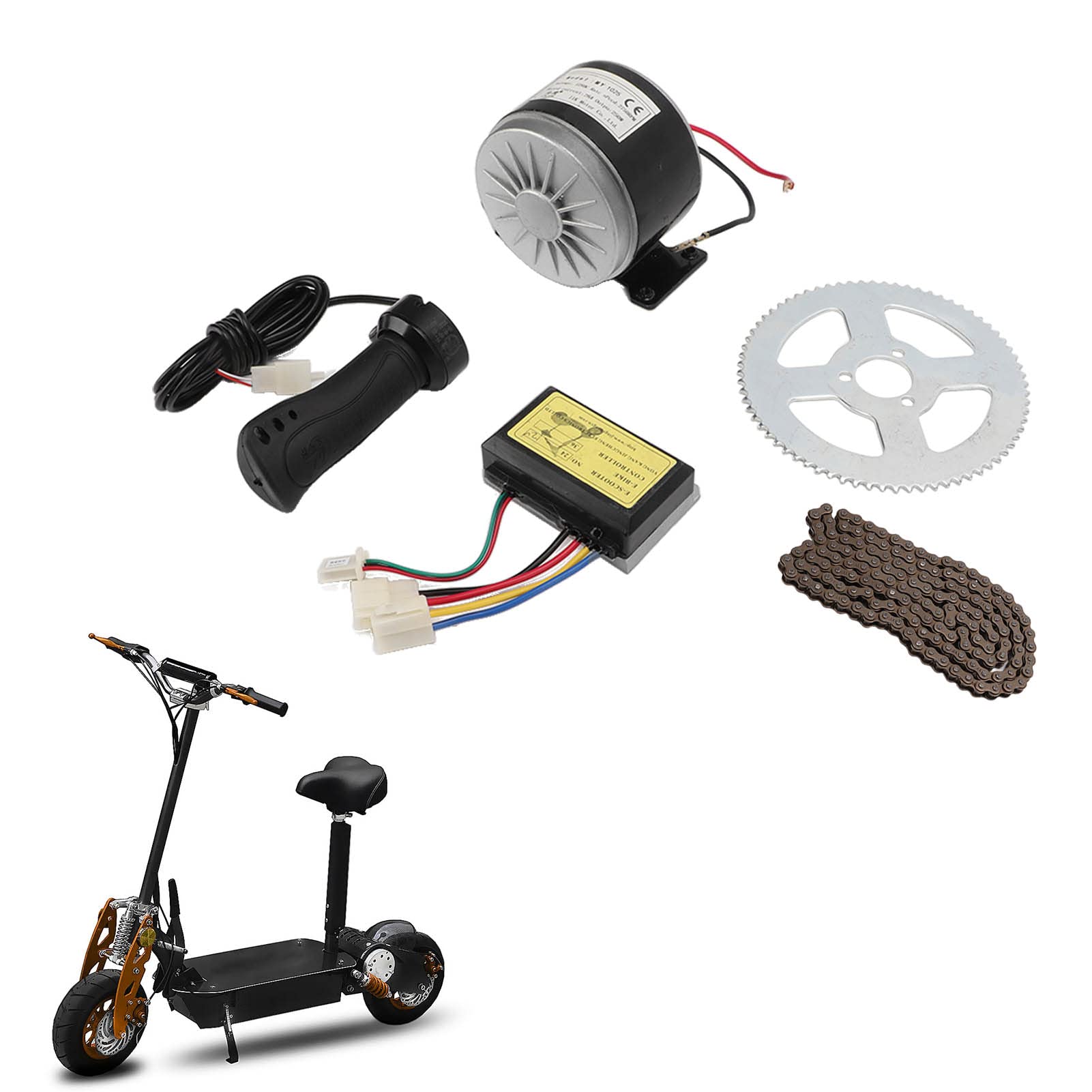 12V 250W 2750RPM High Speed Electric Motor Kit with Speed Controller - Bike Conversion Kit for Motorcycle, Electric Scooter & E-Bike - Perfect for DIY Projects, Commuting & Off-Road Adventures