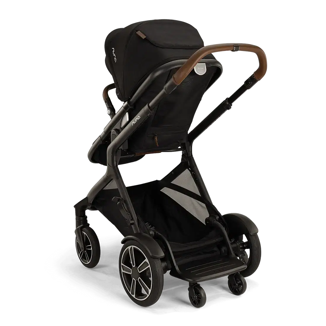 Nuna Demi Next Stroller with Rider Board in Caviar - Lightweight Compact Travel Stroller for Toddlers & Newborns | Perfect for City Walks, Shopping & Family Outings