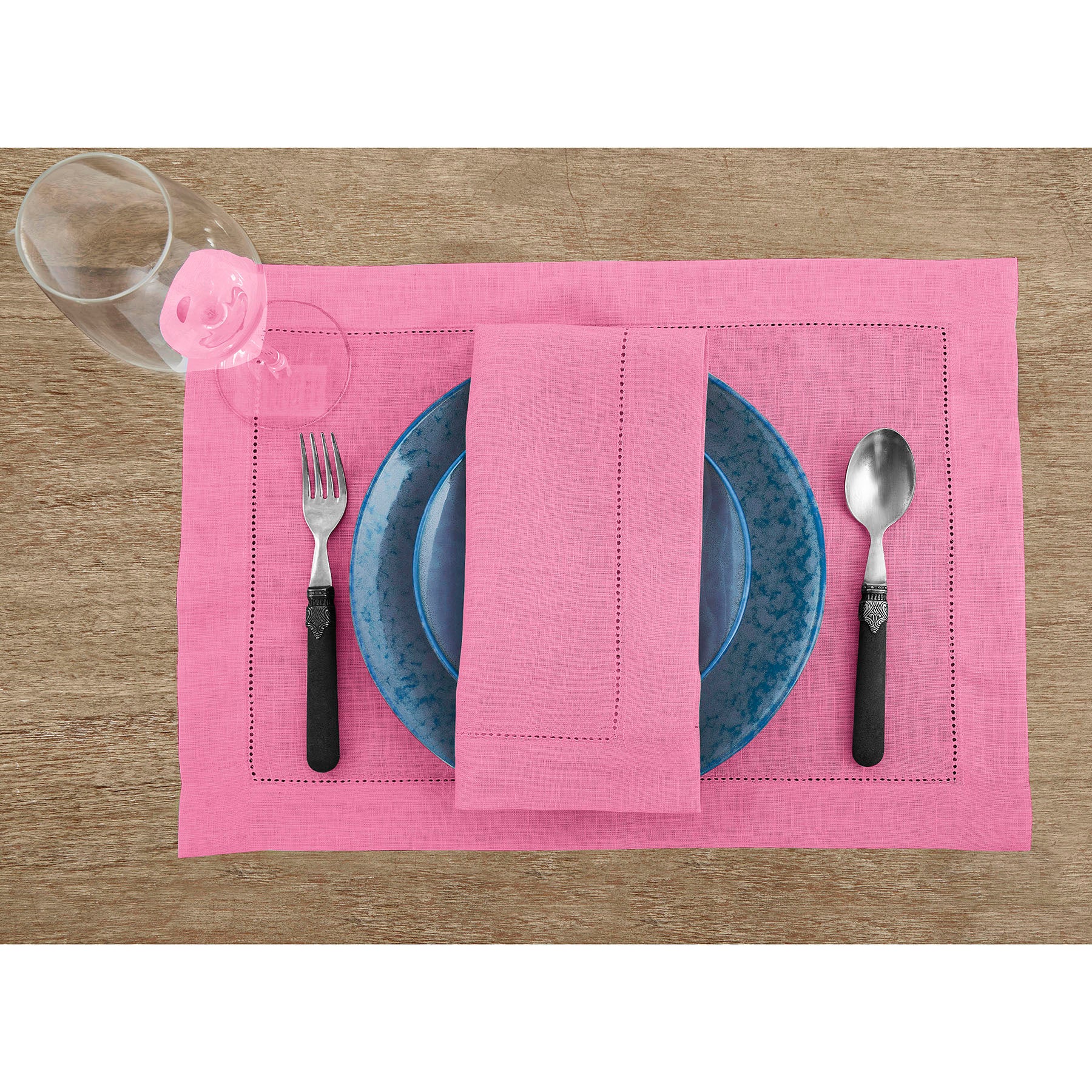 Elegant Classic Hemstitch Placemats Set of 4 - Premium Linen Table Mats for Dining Room Decor - Perfect for Thanksgiving, Christmas Dinner & Formal Entertaining