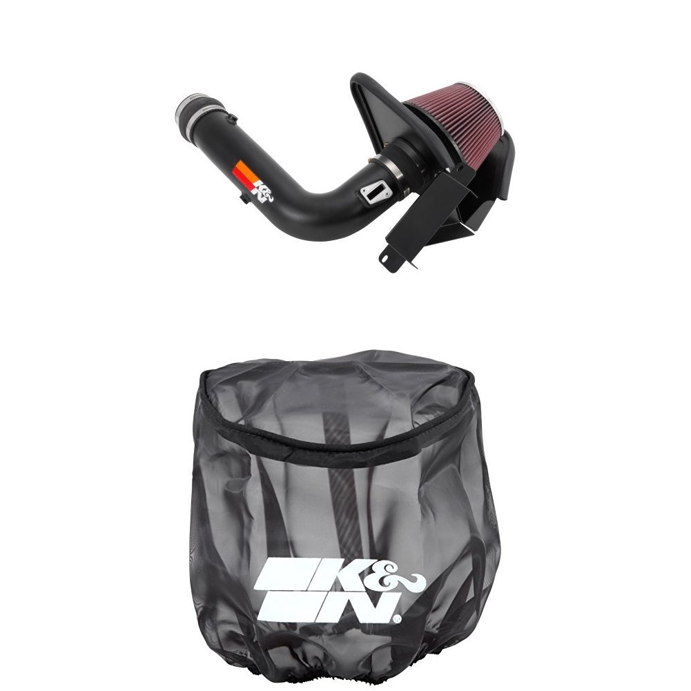 K&N 77-2576KTK High Performance Air Intake System with Black Air Filter Wrap - Compatible with Select Vehicles - Improves Engine Power & Acceleration for Racing & Off-Road Driving