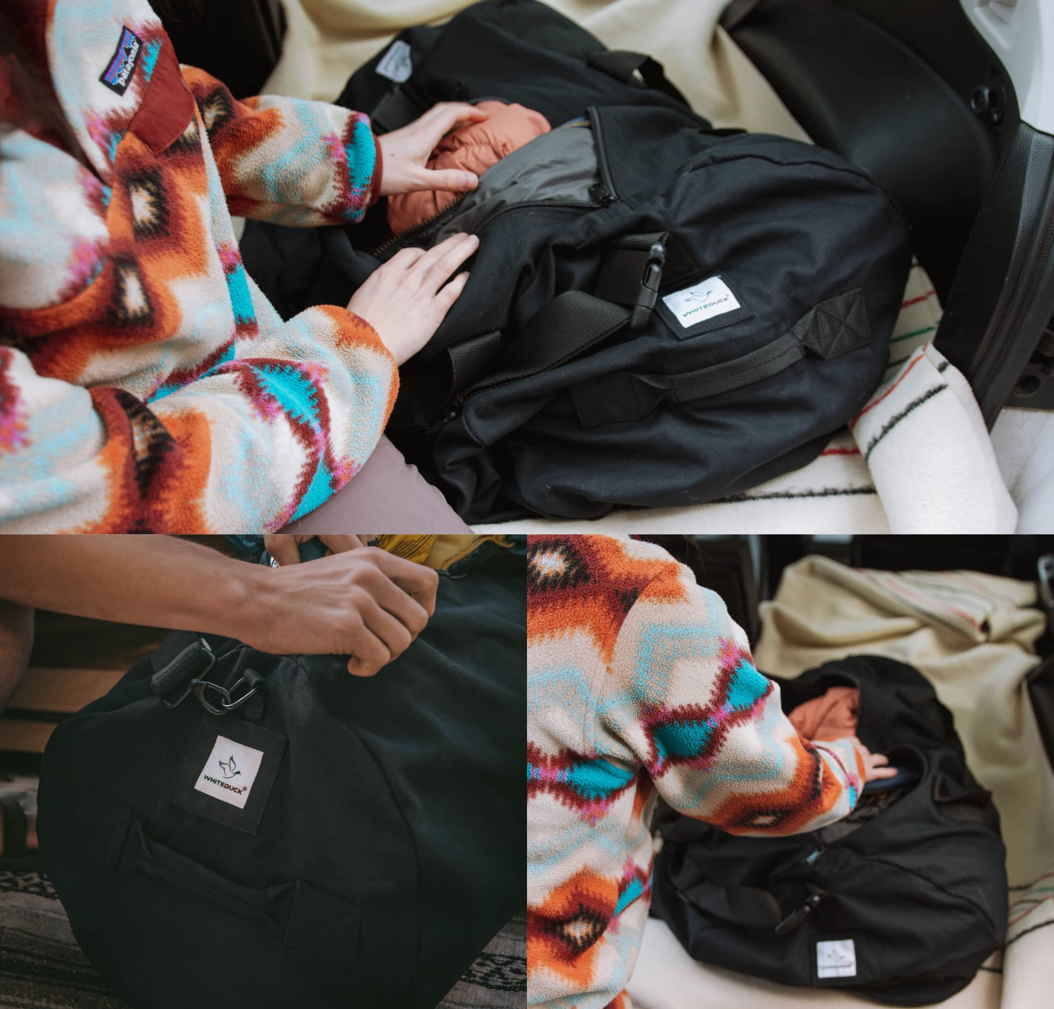 Heavy Duty Canvas Duffel Bag for Men & Women - Military Style Foldable Travel Duffel with Full Length Zipper - Perfect for Outdoor Adventures, Gym Workouts, Camping Trips & Storage Solutions