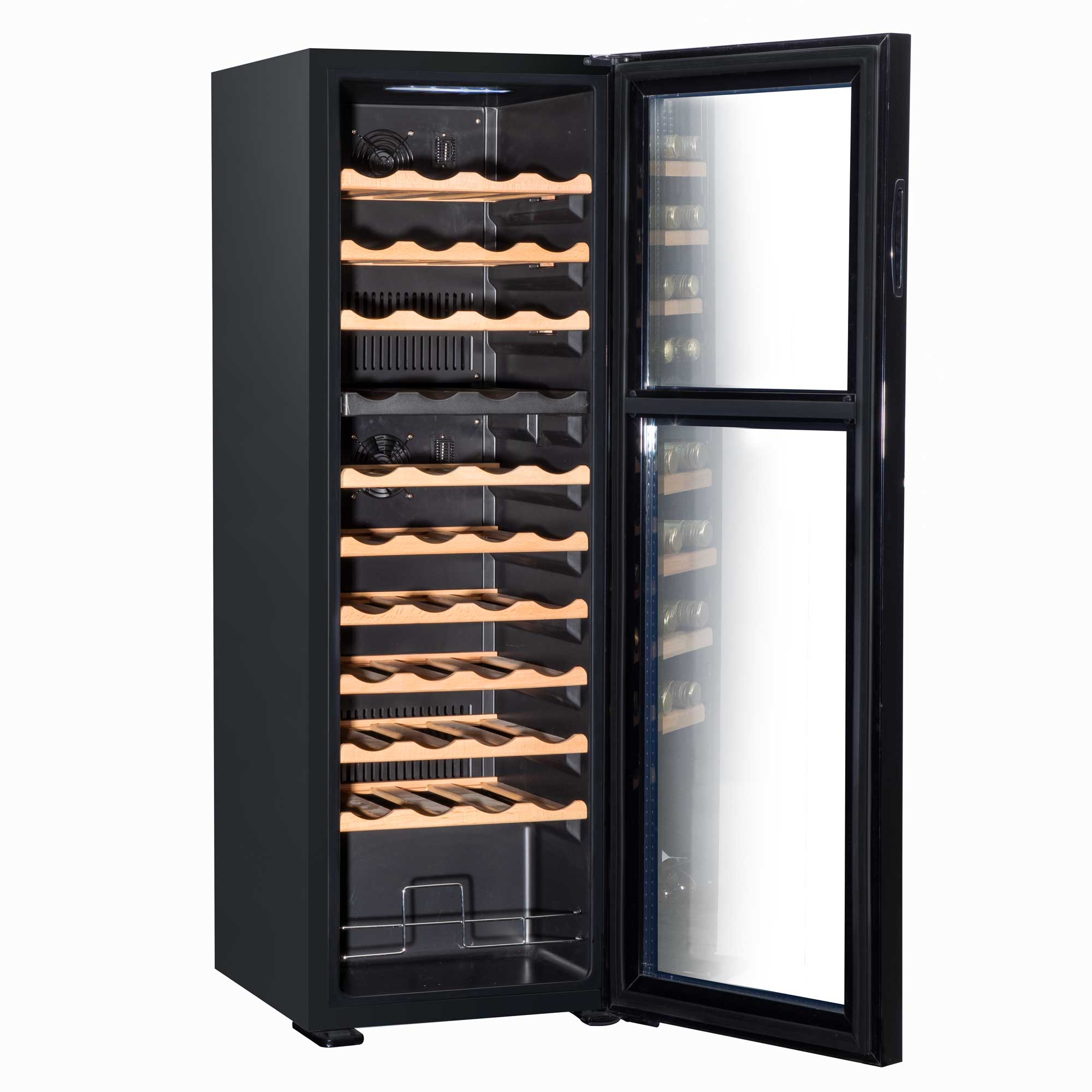 Baridi 44 Bottle Dual Zone Wine Cooler Refrigerator with Touch Screen Controls & Wooden Shelves - Perfect for Home, Office, or Restaurant Wine Storage