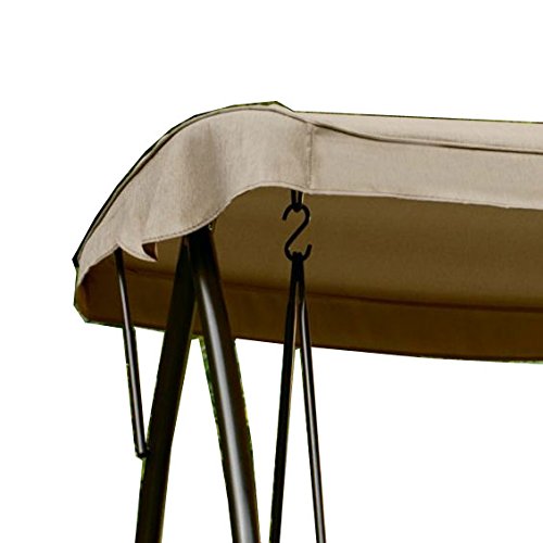 3-Person Deluxe Swing Replacement Canopy Top Cover - UV Resistant & Waterproof Shade Cover for Outdoor Porch, Patio, and Backyard Relaxation