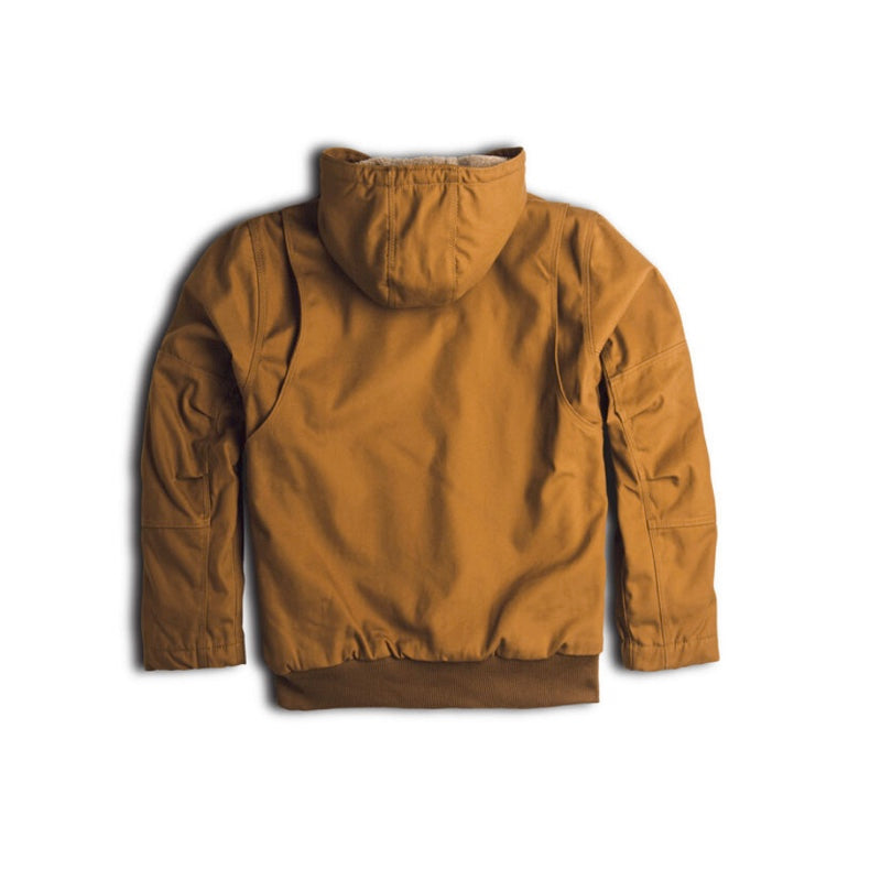 Mens Sherpa Lined Hooded Winter Work Bomber Jacket - Warm Fleece Lined Coat for Cold Weather | Outdoor Work, Construction, Winter Activities