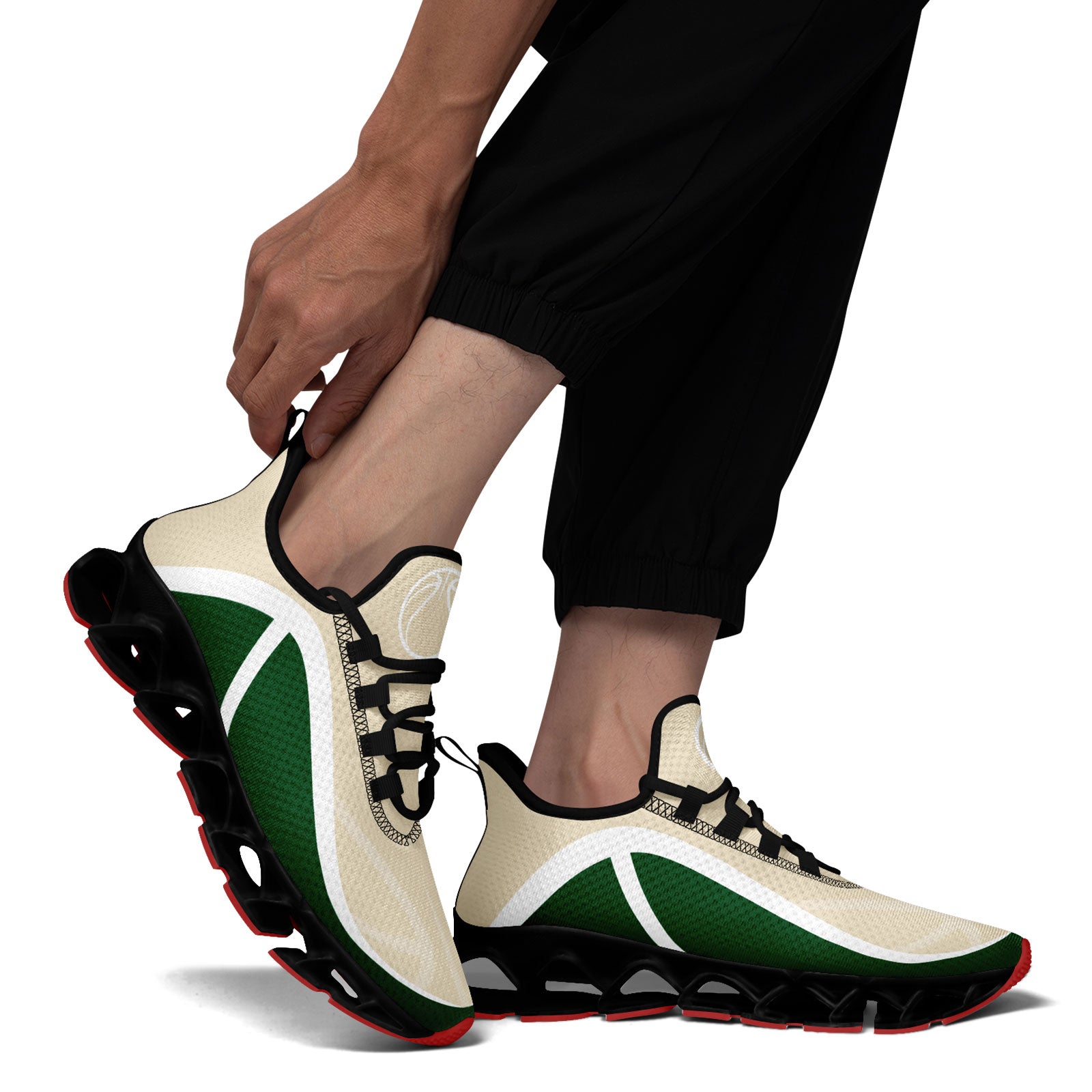 Custom Green Cream Maxsoul Sneakers - Personalized Comfort Shoes FN003XD D020391 Size 14 | Trendy Casual Wear for Men & Women, Perfect for Walking, Gym, and Street Fashion