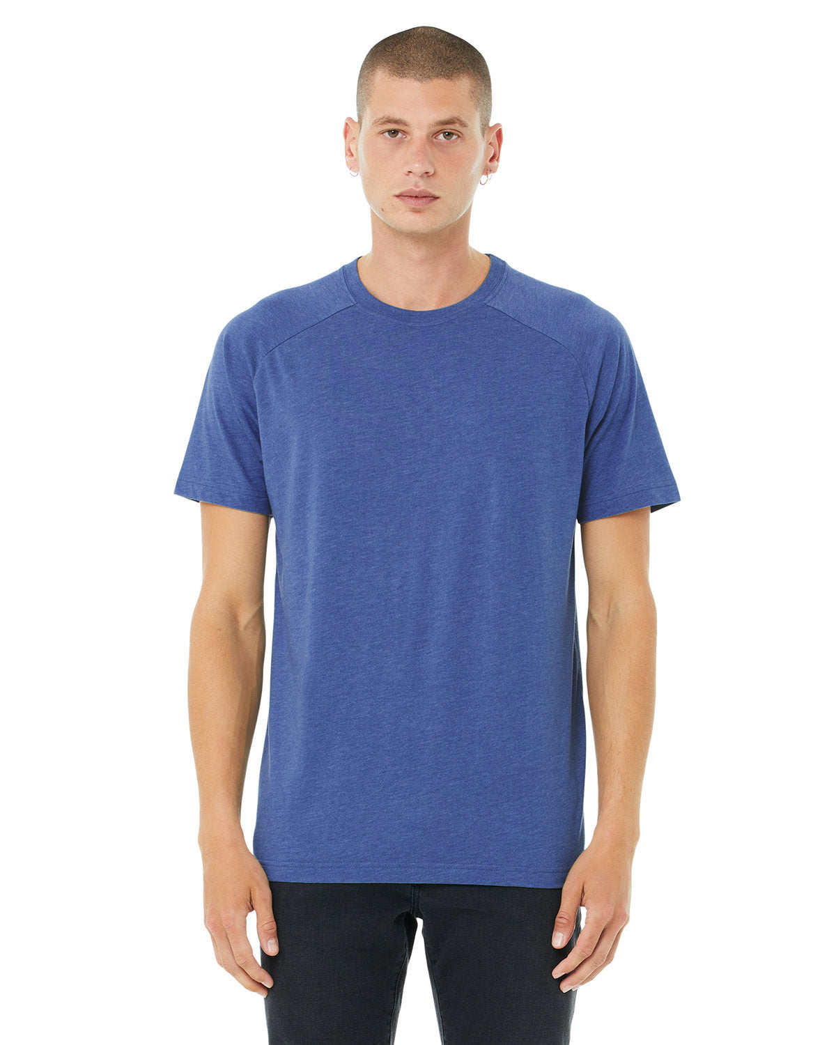 Bella + Canvas 3201 Men's Heather CVC Raglan T-Shirt - Soft Comfort Fit Short Sleeve Tee for Casual Wear, Gym & Everyday Outfits