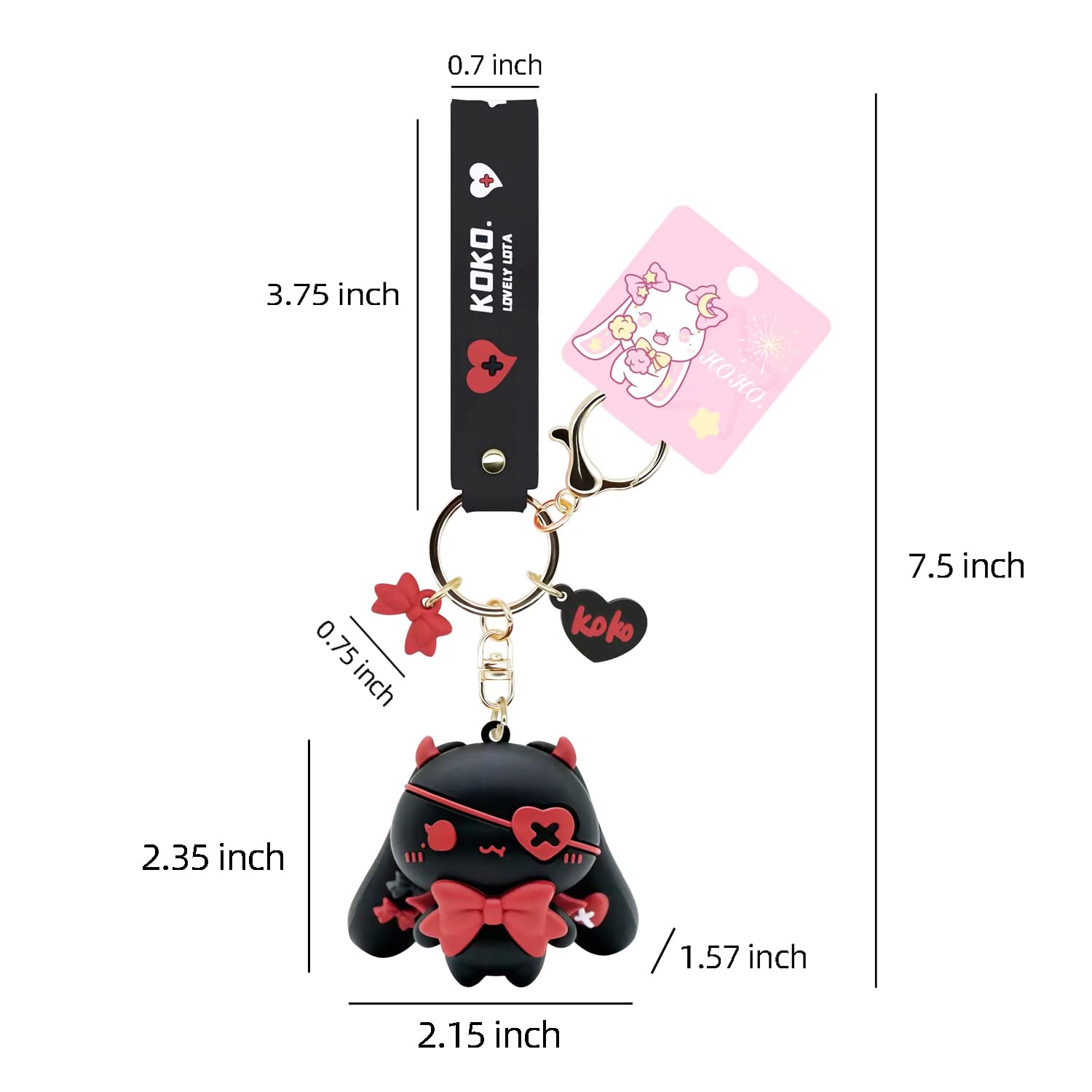 Kawaii Anime Star-Moon Rabbit & Demon Rabbit Keychain - Cute Key Ring for Backpack, Purse, Bag Charm & Gift for Anime Lovers | Perfect for Cosplay, School, Travel & Everyday Use